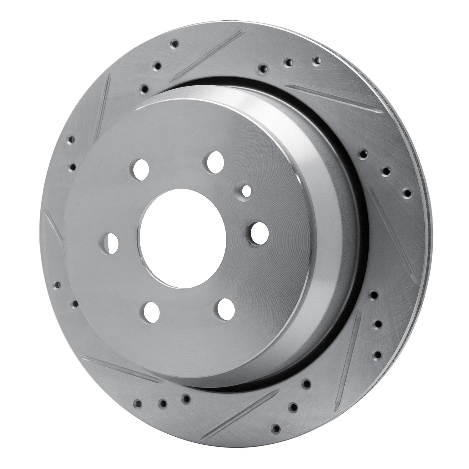 631-48063L Drilled/Slotted Brake Rotor [Silver], 2015-2020 GM, Position: Rear Left