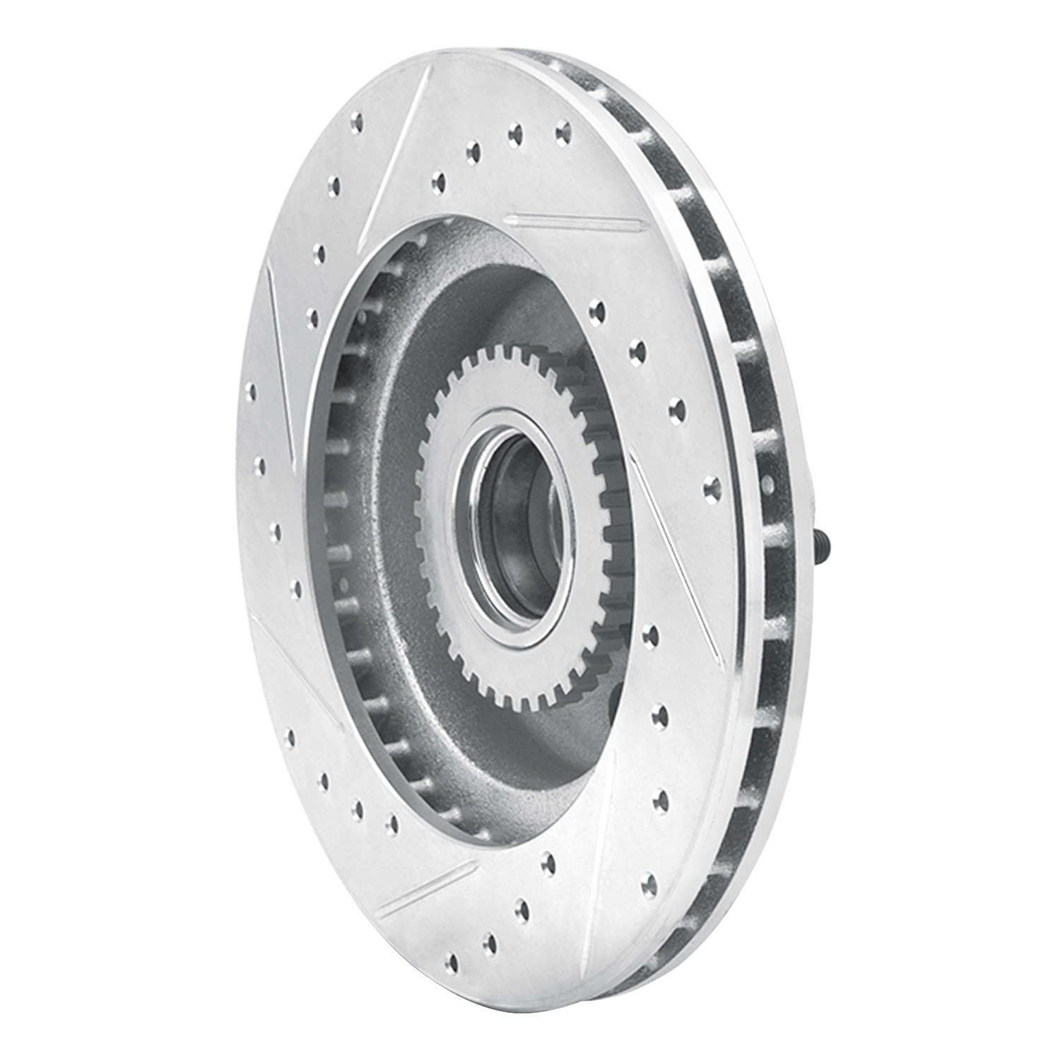 631-51000R Drilled/Slotted Brake Rotor [Silver], 1991-1996 GM, Position: Front Right