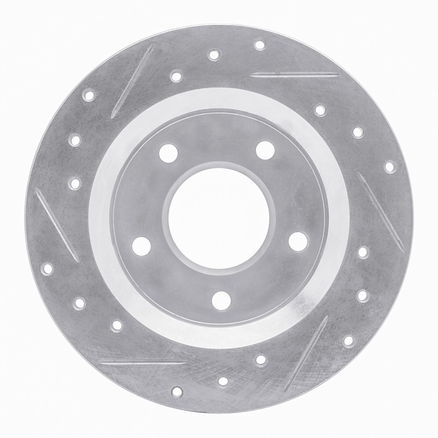 631-52005R Drilled/Slotted Brake Rotor [Silver], 1984-1988 GM, Position: Rear Right