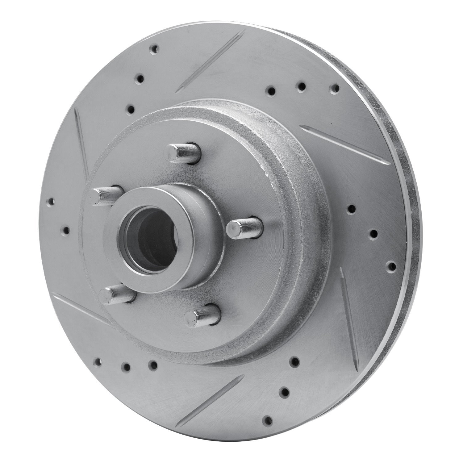 631-54009L Drilled/Slotted Brake Rotor [Silver], 1970-1972 Ford/Lincoln/Mercury/Mazda, Position: Front Left
