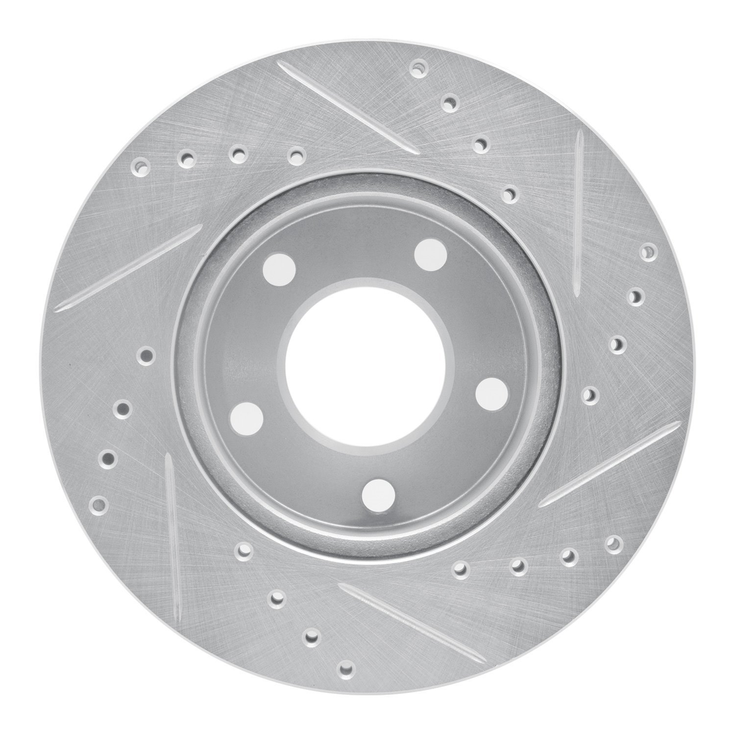 631-54017D Drilled/Slotted Brake Rotor [Silver], 1975-1980 Ford/Lincoln/Mercury/Mazda, Position: Rear Left