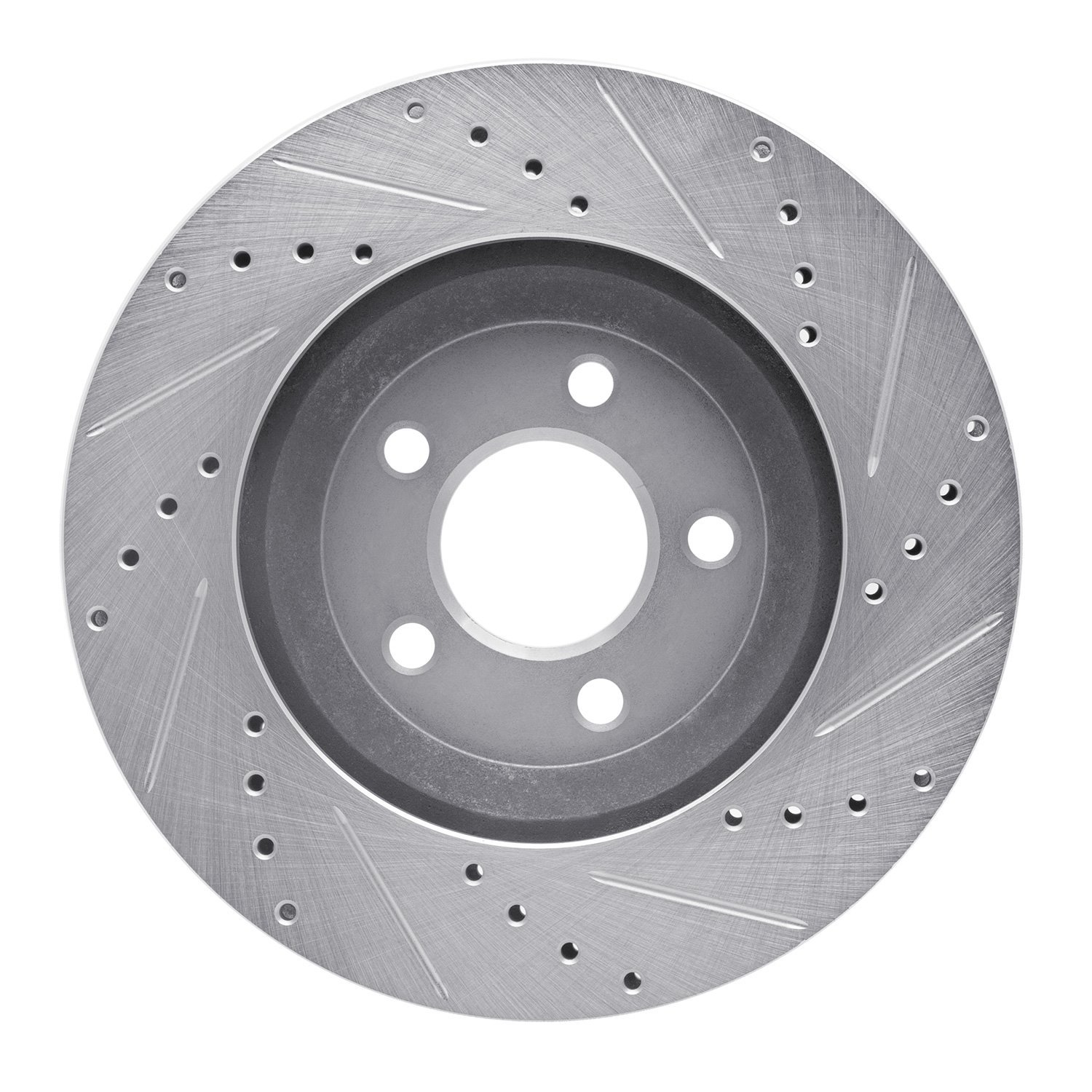 631-54057L Drilled/Slotted Brake Rotor [Silver], 2005-2014 Ford/Lincoln/Mercury/Mazda, Position: Front Left