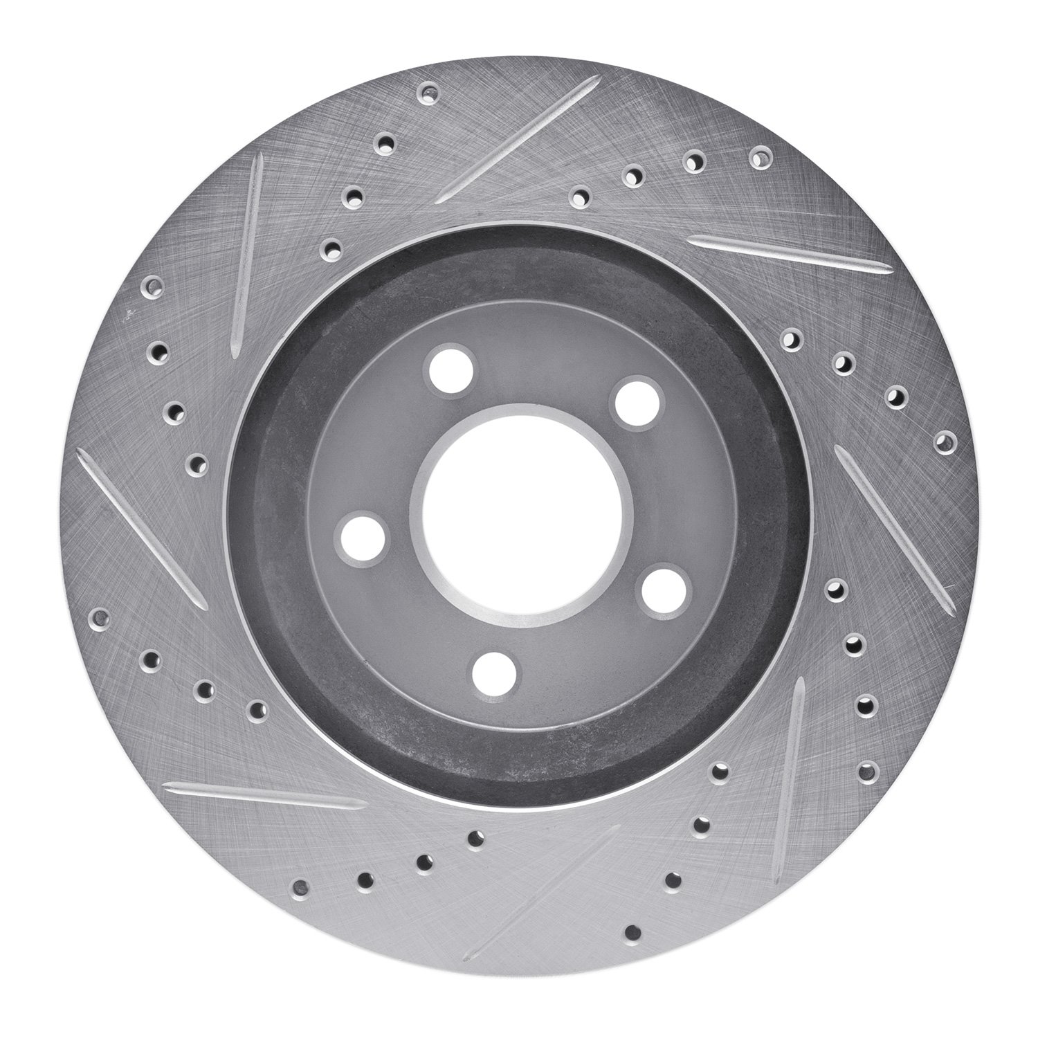 631-54057R Drilled/Slotted Brake Rotor [Silver], 2005-2014 Ford/Lincoln/Mercury/Mazda, Position: Front Right