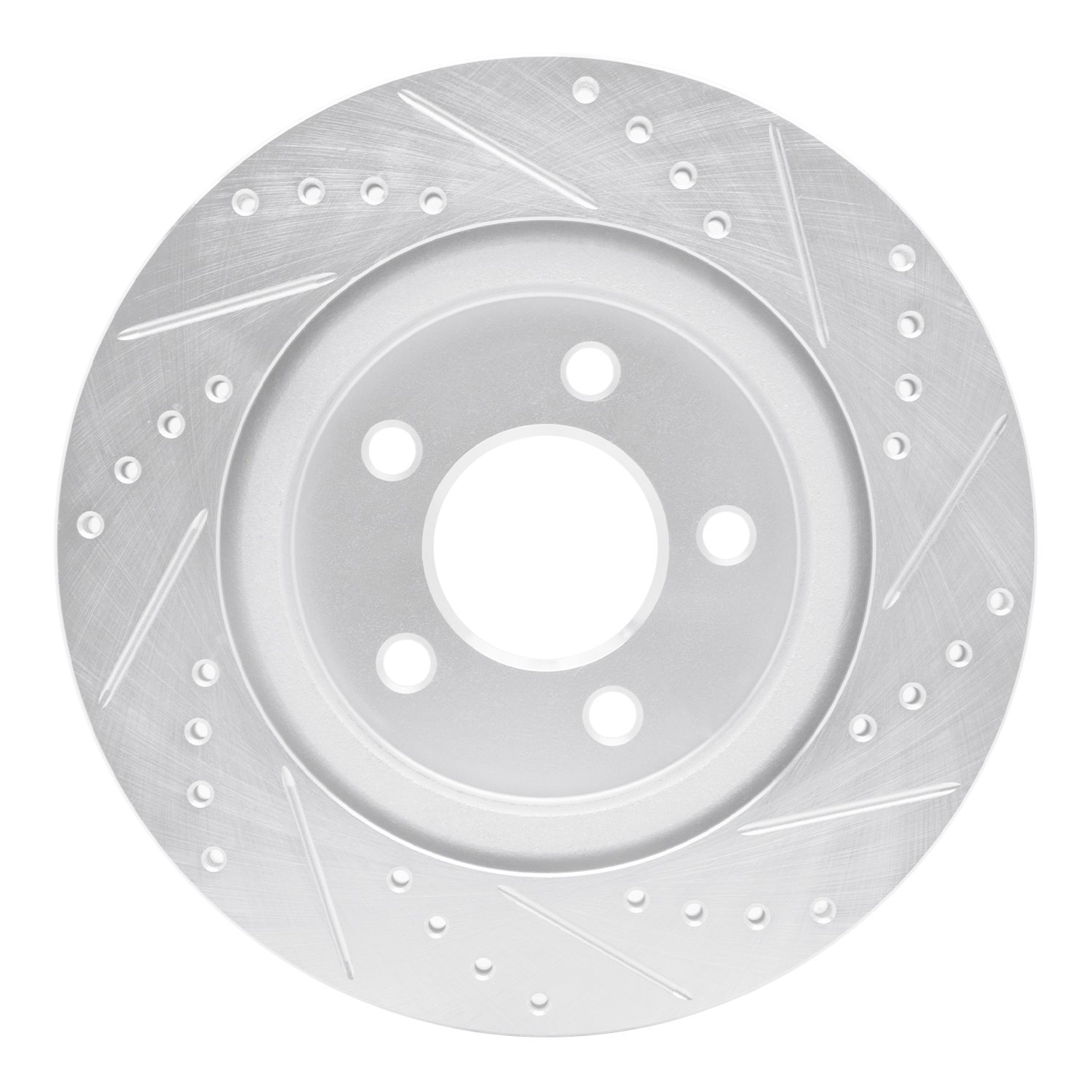 631-54058L Drilled/Slotted Brake Rotor [Silver], 2005-2014 Ford/Lincoln/Mercury/Mazda, Position: Rear Left