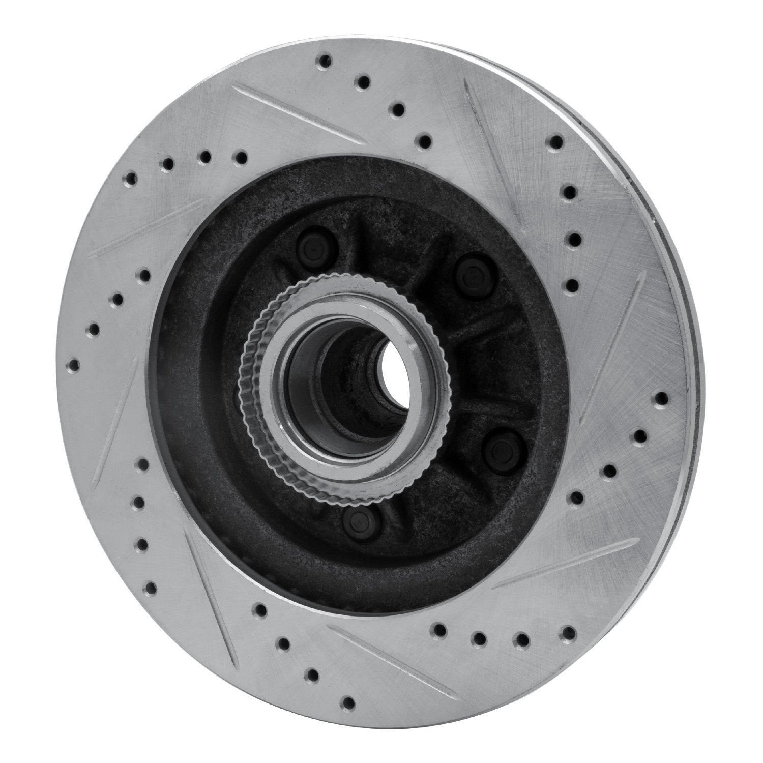 631-54169L Drilled/Slotted Brake Rotor [Silver], 2000-2004 Ford/Lincoln/Mercury/Mazda, Position: Front Left