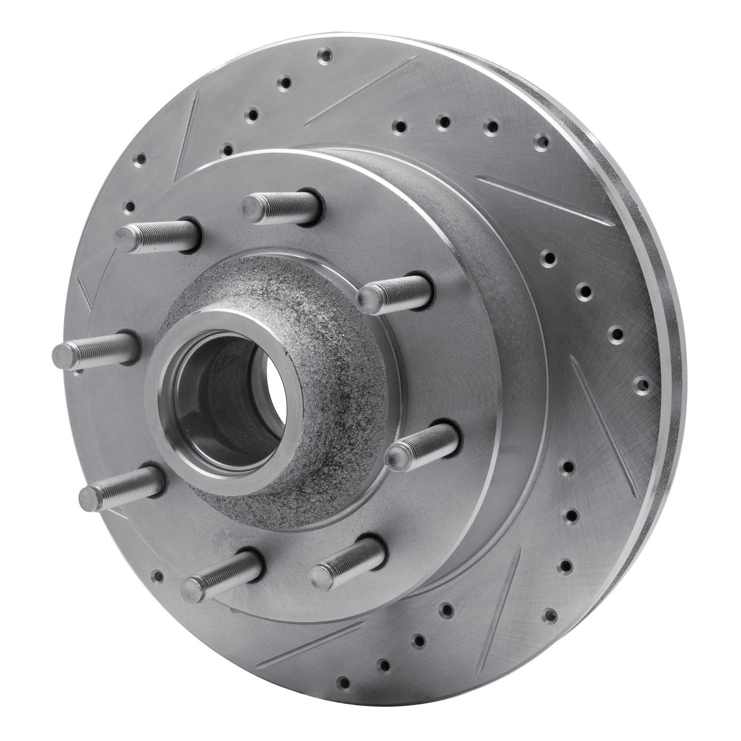 631-54190L Drilled/Slotted Brake Rotor [Silver], 2003-2005 Ford/Lincoln/Mercury/Mazda, Position: Front Left