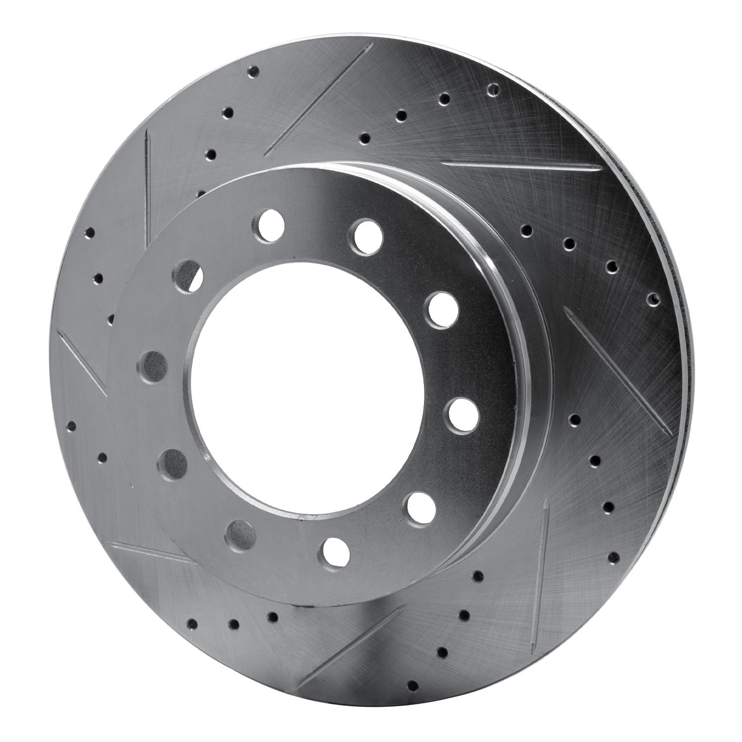 631-54197L Drilled/Slotted Brake Rotor [Silver], 2005-2016 Ford/Lincoln/Mercury/Mazda, Position: Front Left,Fr Left