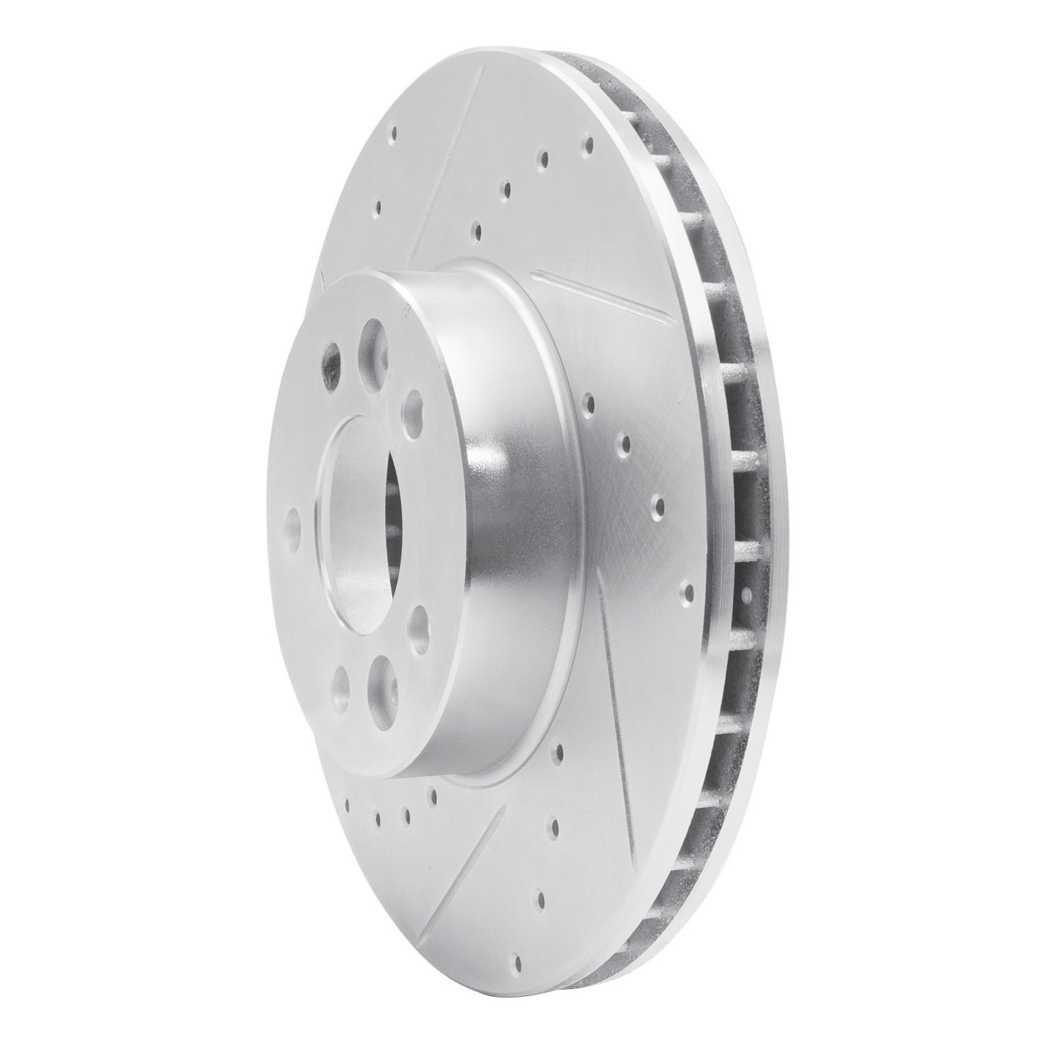 631-56016L Drilled/Slotted Brake Rotor [Silver], 1998-2002 Ford/Lincoln/Mercury/Mazda, Position: Front Left