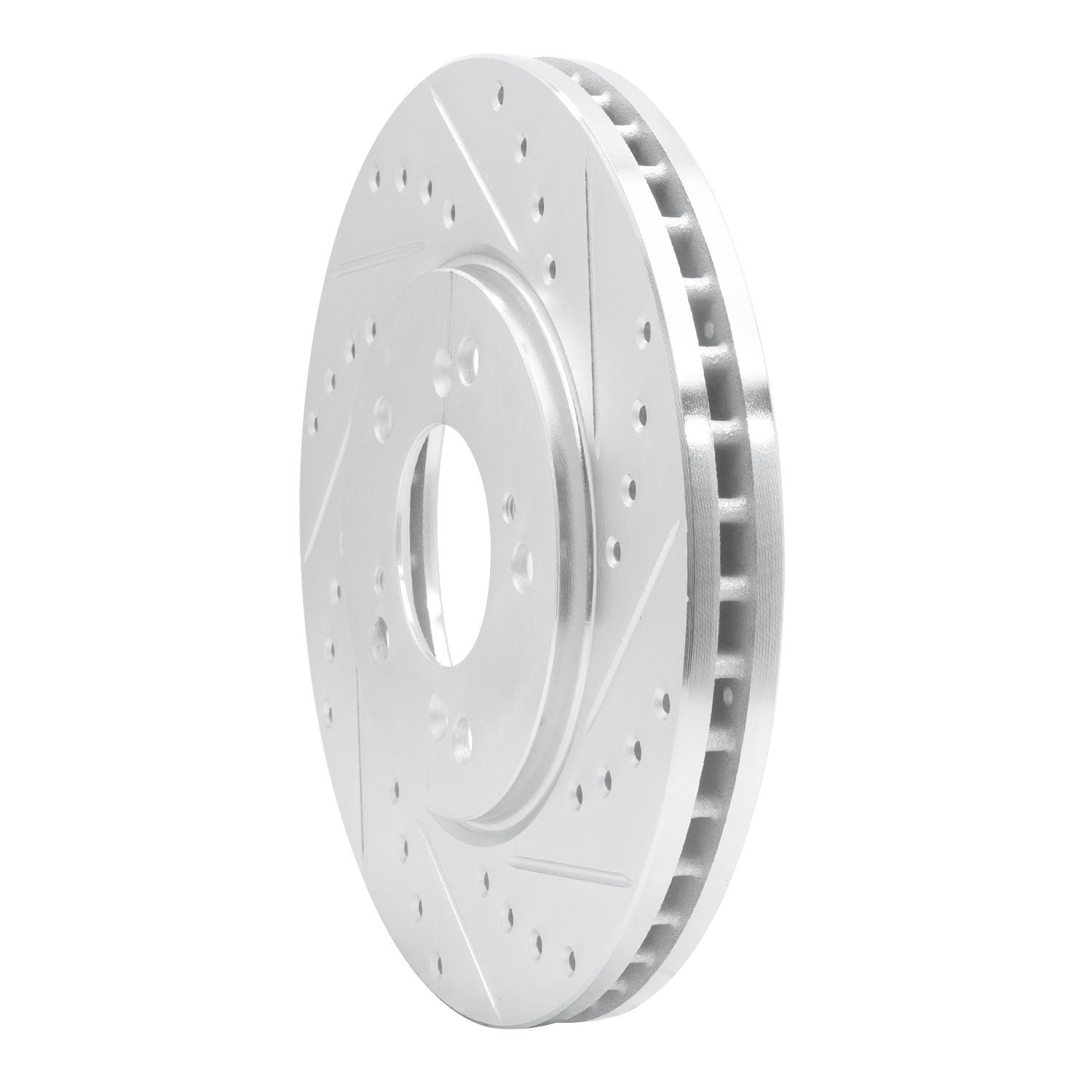 631-58004R Drilled/Slotted Brake Rotor [Silver], 1991-1996 Acura/Honda, Position: Front Right
