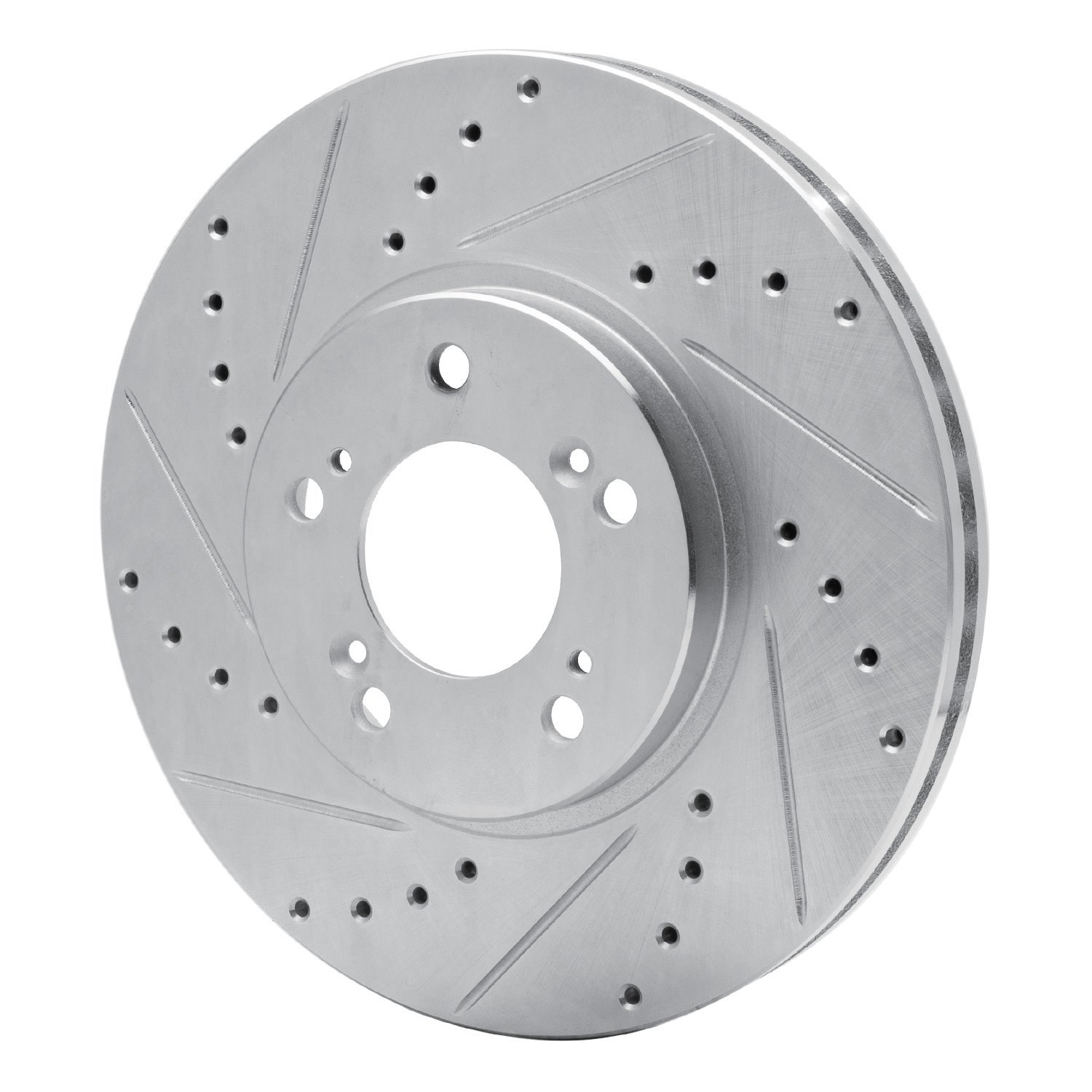 631-58015L Drilled/Slotted Brake Rotor [Silver], 1999-2004 Acura/Honda, Position: Front Left