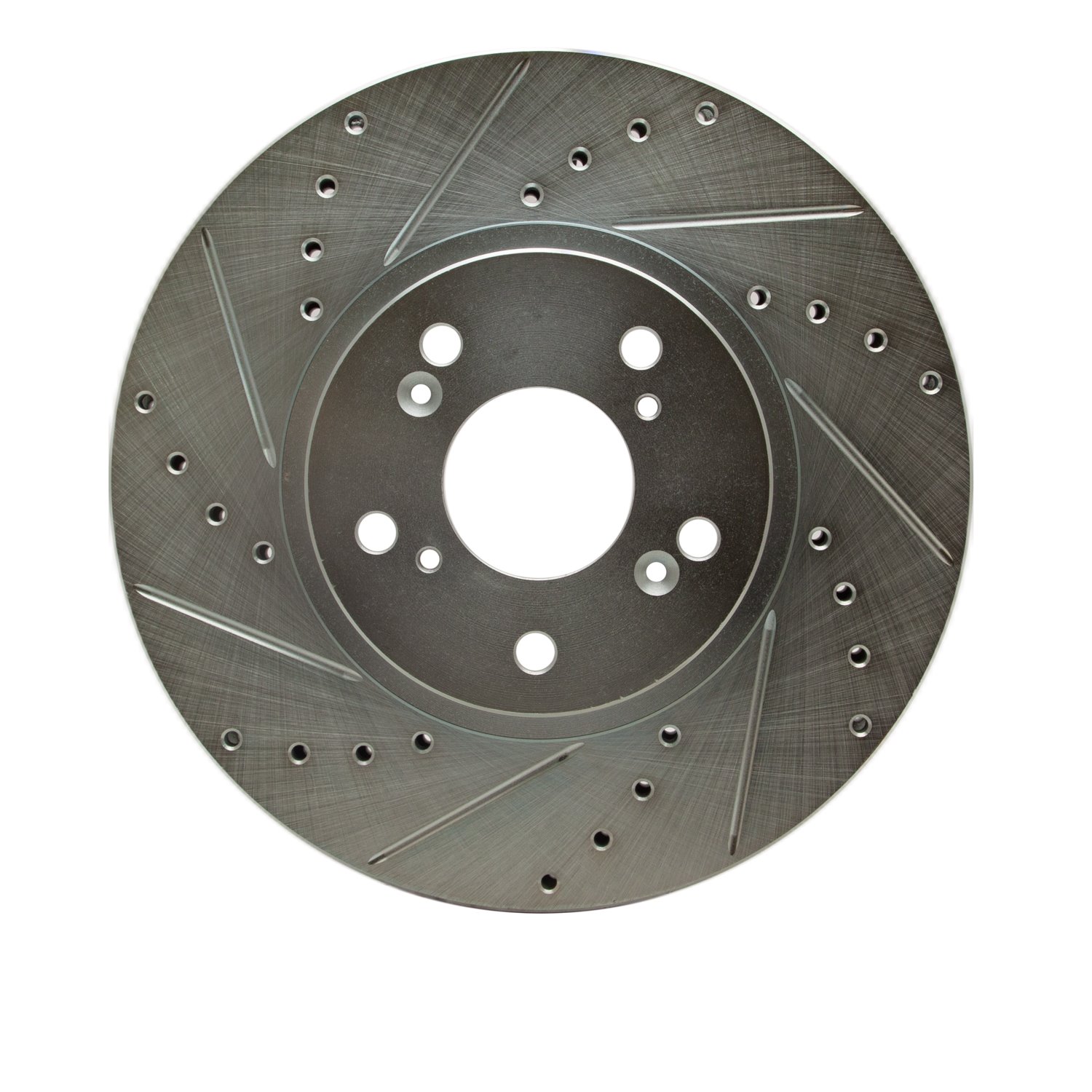 631-58020L Drilled/Slotted Brake Rotor [Silver], 2004-2008 Acura/Honda, Position: Front Left