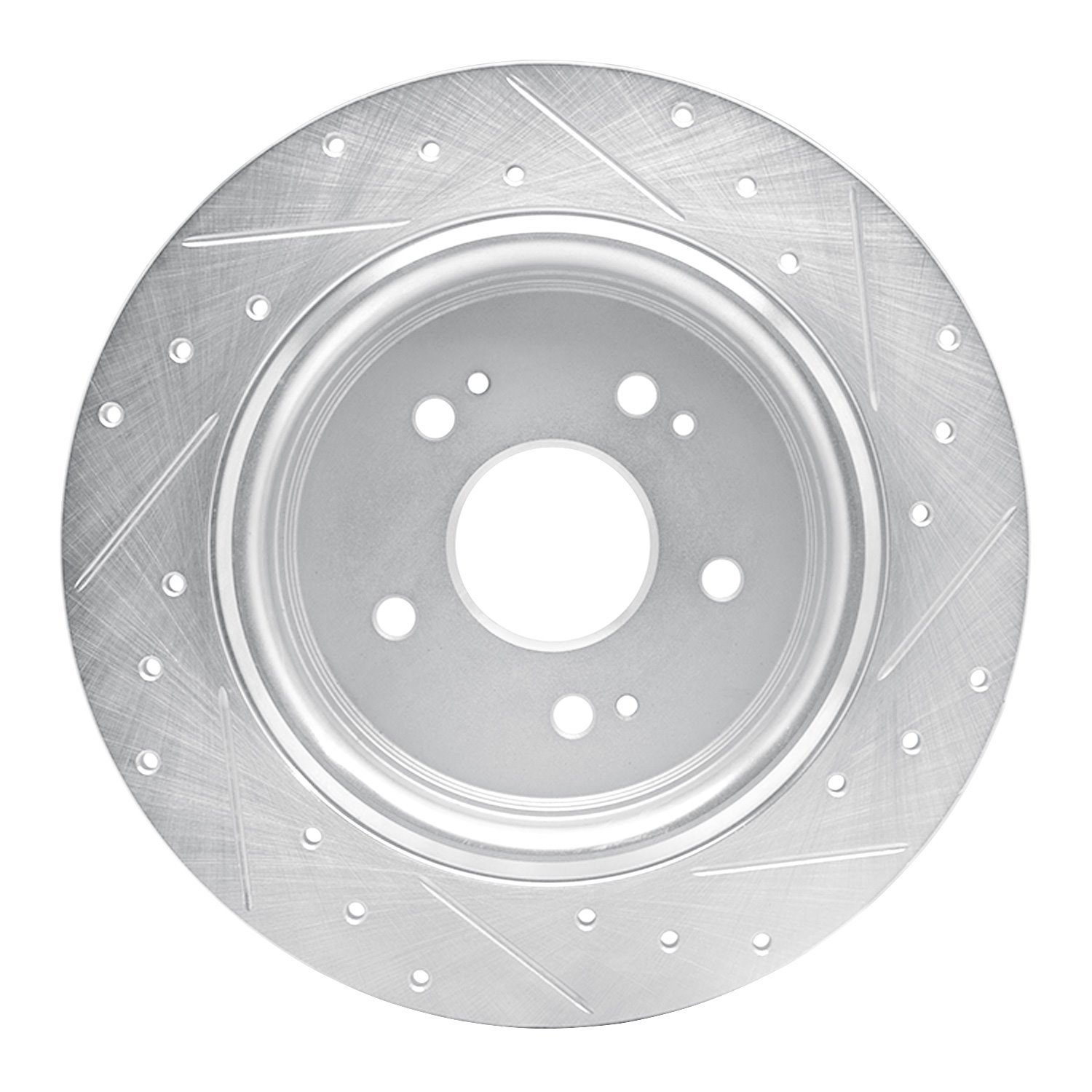 631-58029L Drilled/Slotted Brake Rotor [Silver], Fits Select Acura/Honda, Position: Rear Left