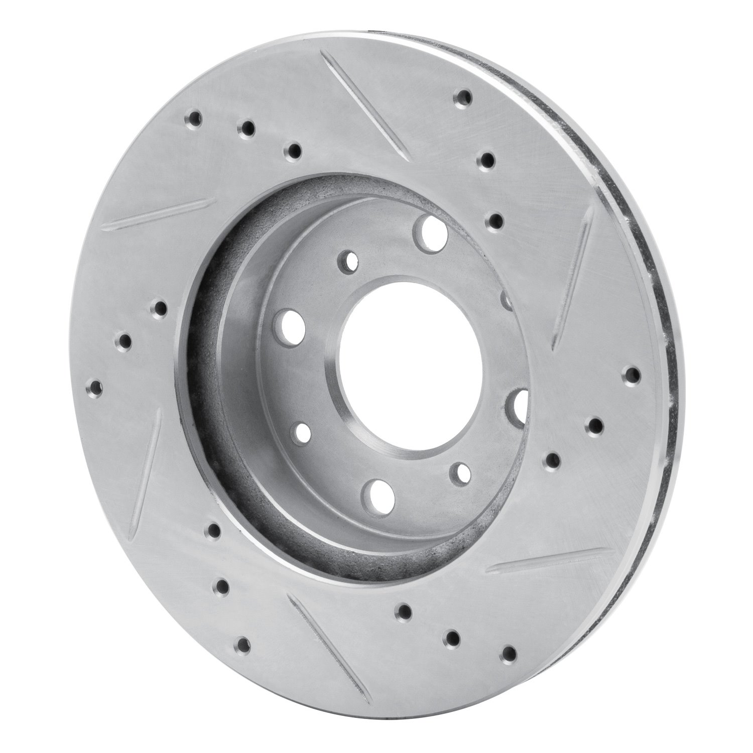 631-59018L Drilled/Slotted Brake Rotor [Silver], 1990-2000 Acura/Honda, Position: Front Left