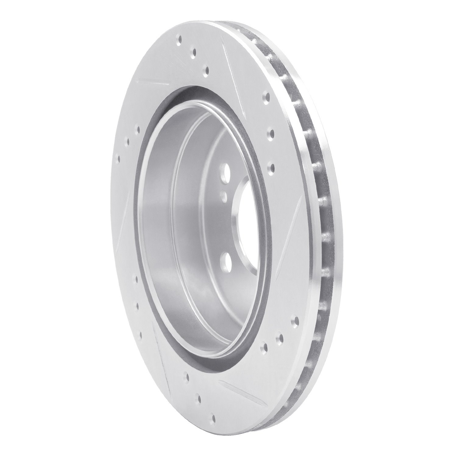 631-63026L Drilled/Slotted Brake Rotor [Silver], 1992-1995 Mercedes-Benz, Position: Rear Left