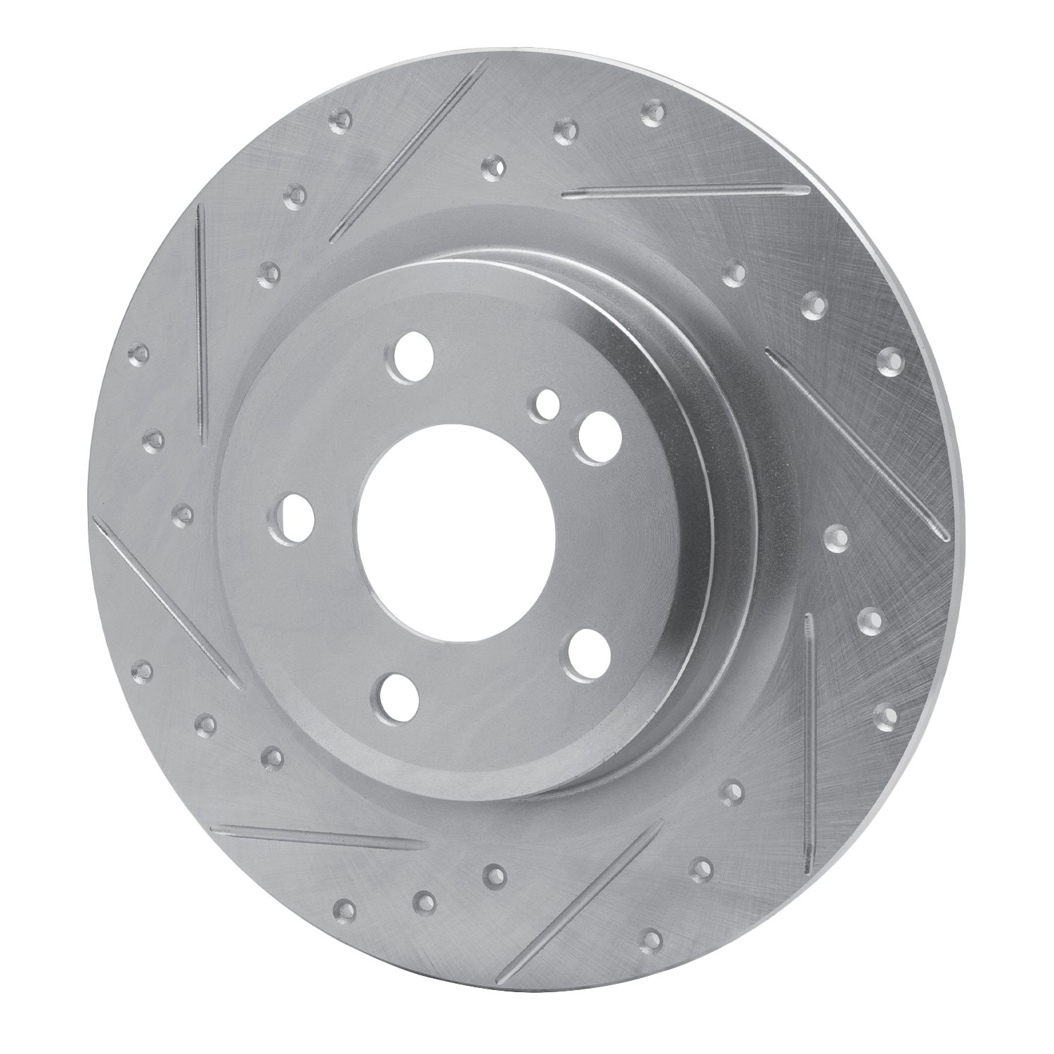 631-63099L Drilled/Slotted Brake Rotor [Silver], 2012-2020 Mercedes-Benz, Position: Rear Left