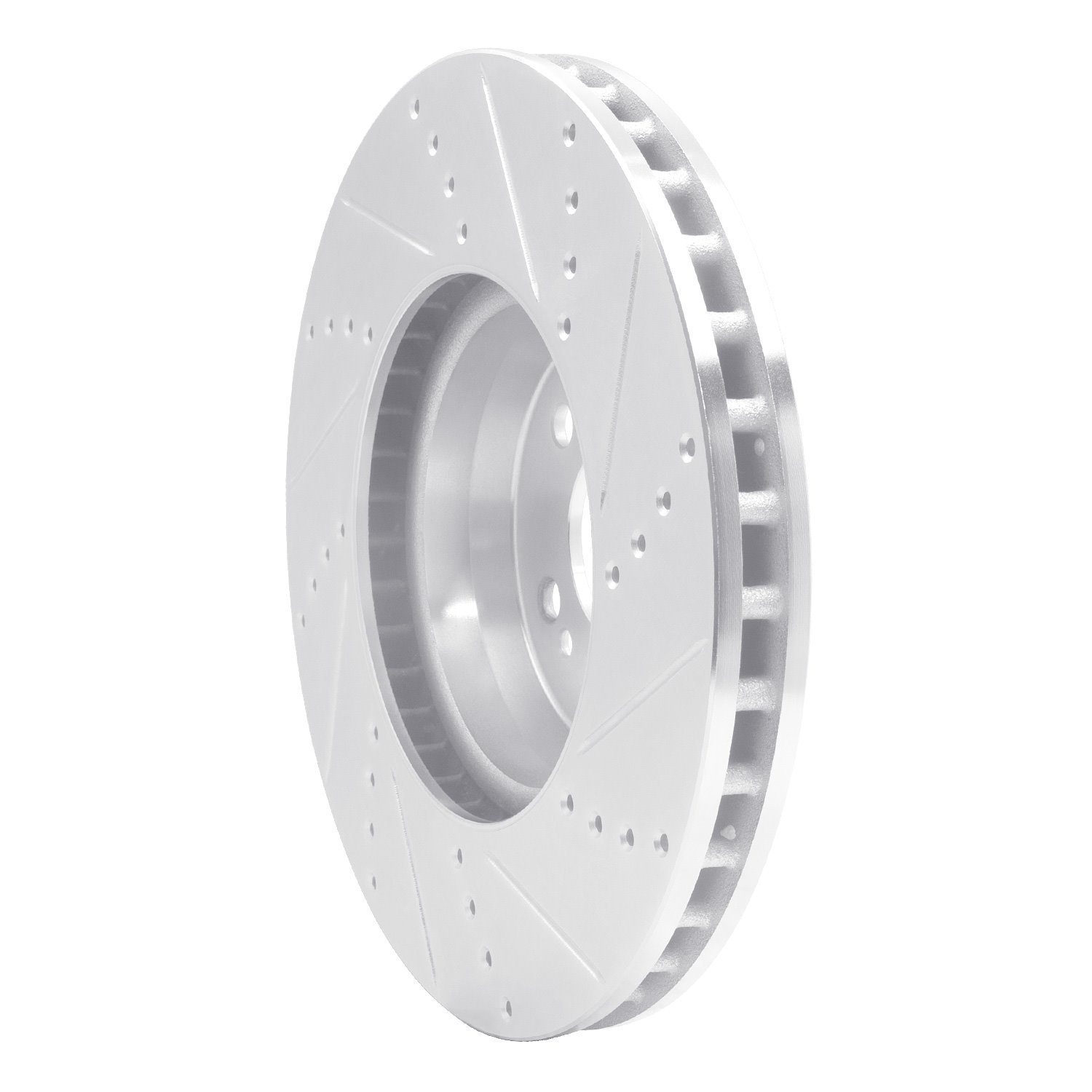 631-63117L Drilled/Slotted Brake Rotor [Silver], Fits Select Mercedes-Benz, Position: Front Left