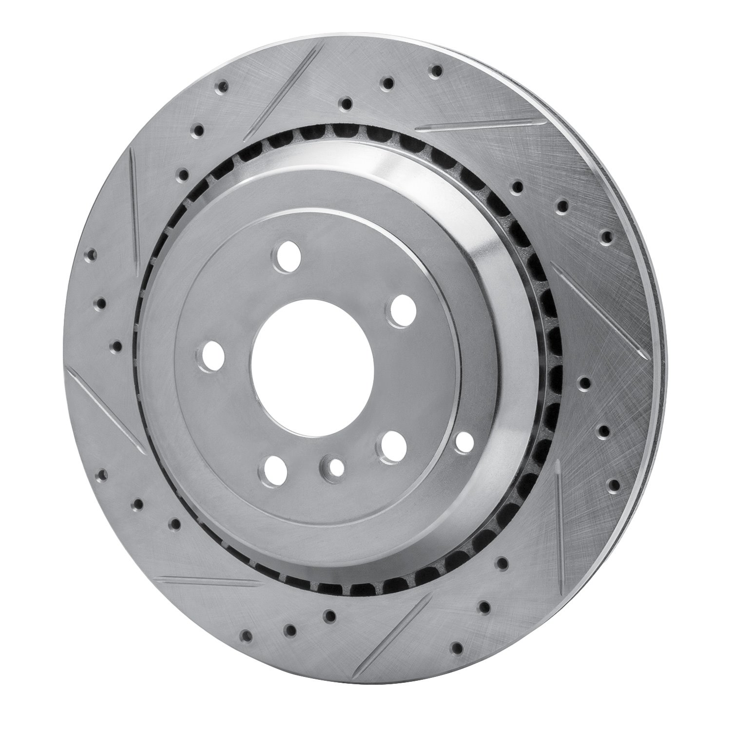 631-63131L Drilled/Slotted Brake Rotor [Silver], 2006-2012 Mercedes-Benz, Position: Rear Left