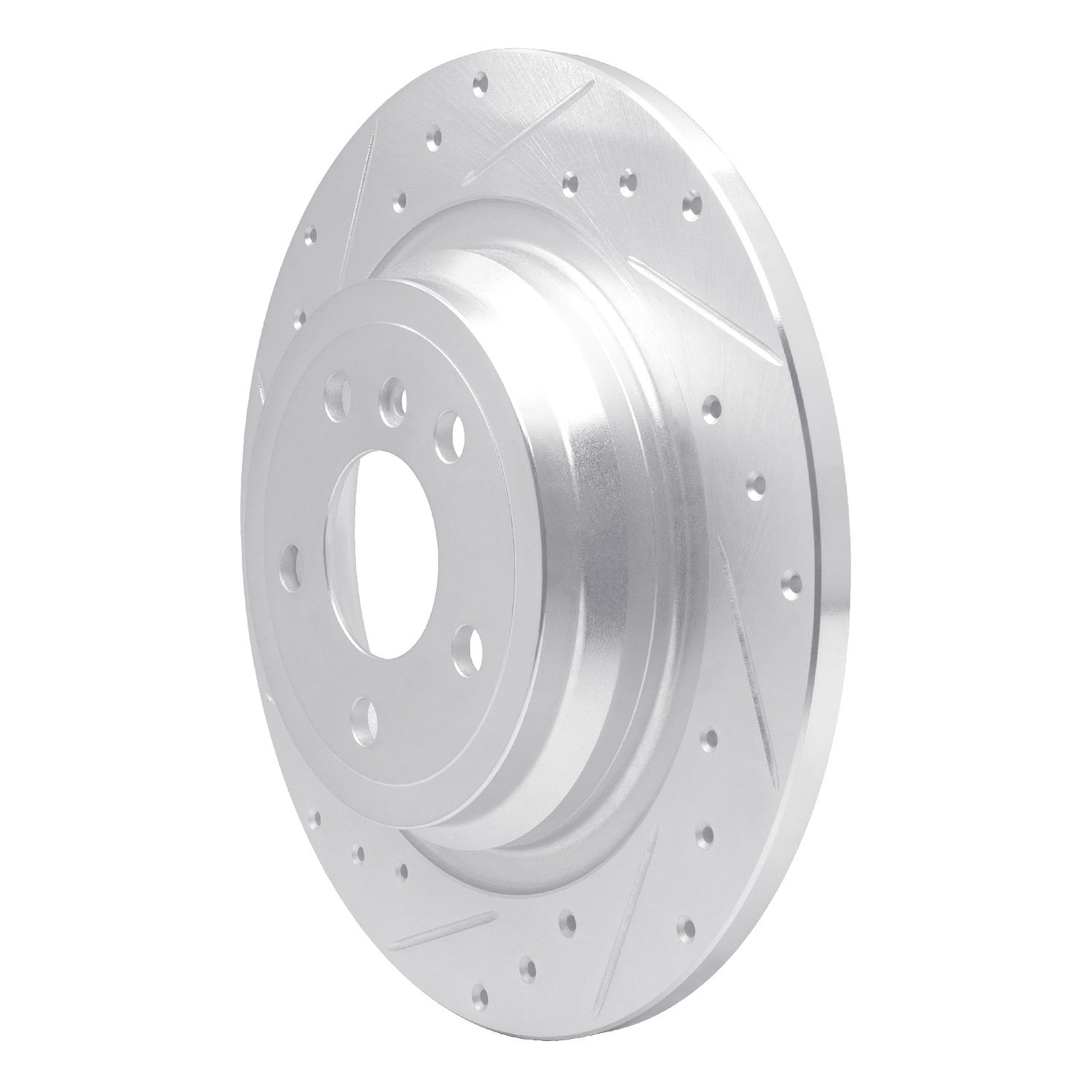631-63143L Drilled/Slotted Brake Rotor [Silver], 2012-2018 Mercedes-Benz, Position: Rear Left