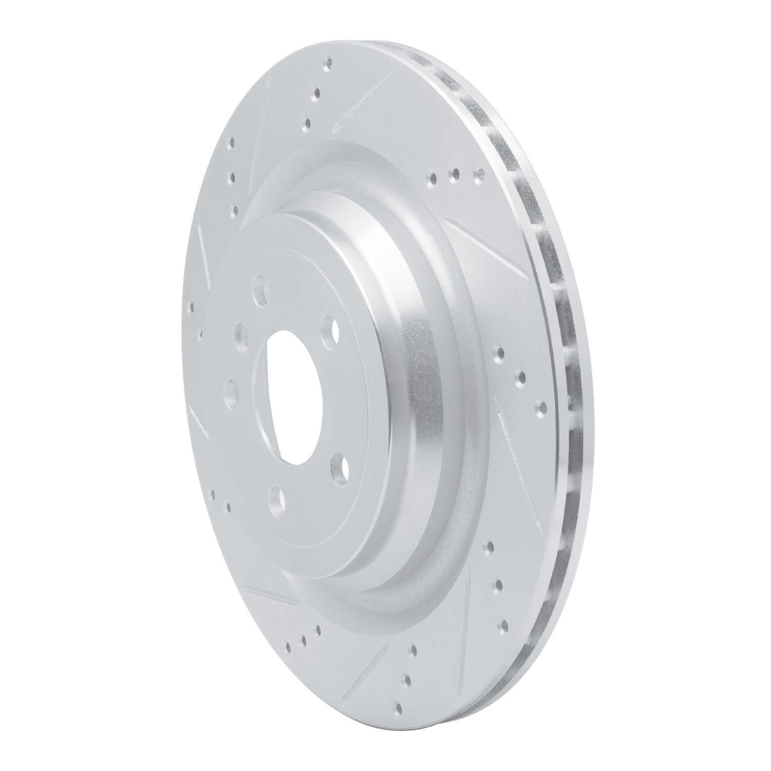 631-63150L Drilled/Slotted Brake Rotor [Silver], 2013-2019 Mercedes-Benz, Position: Rear Left