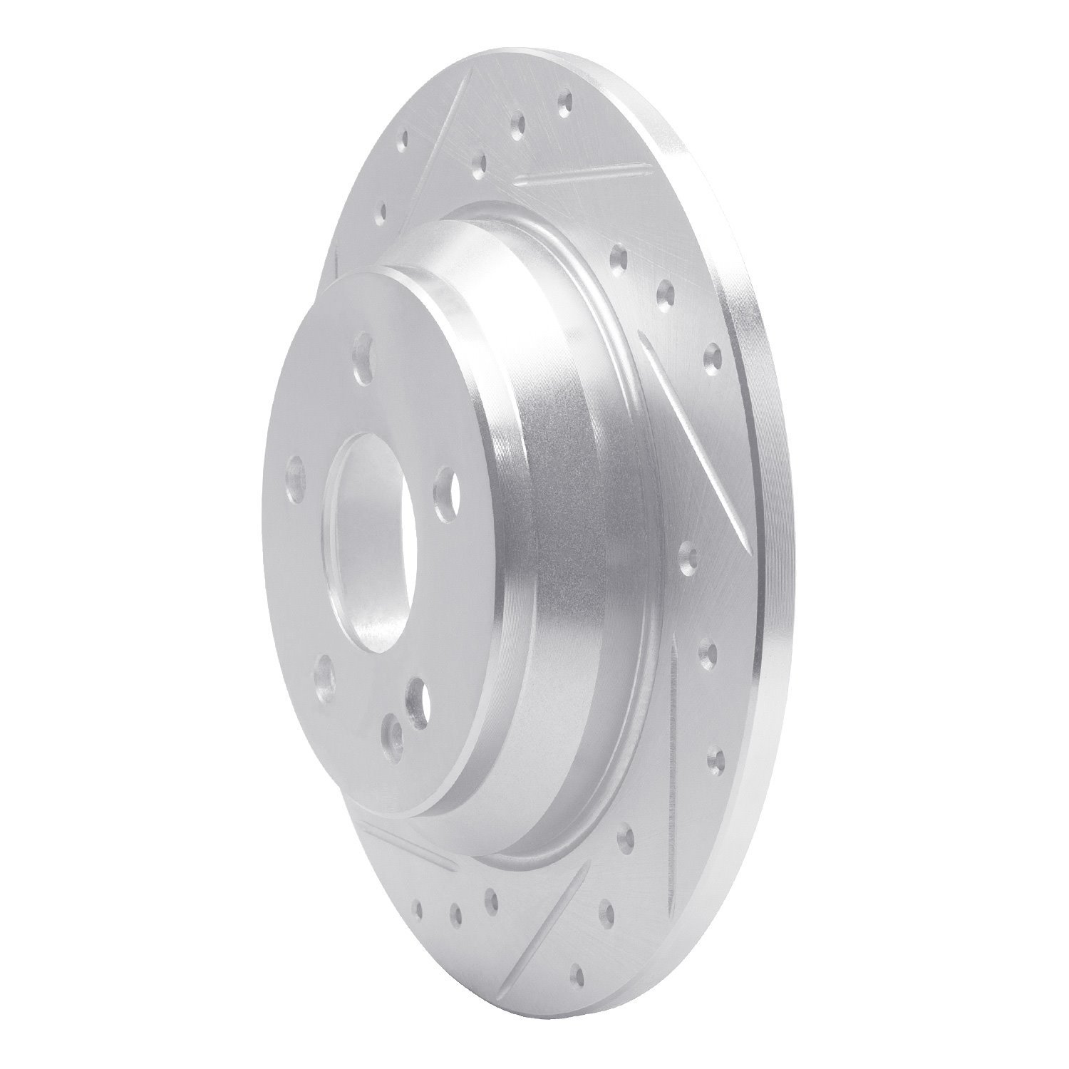 631-63161L Drilled/Slotted Brake Rotor [Silver], Fits Select Mercedes-Benz, Position: Rear Left
