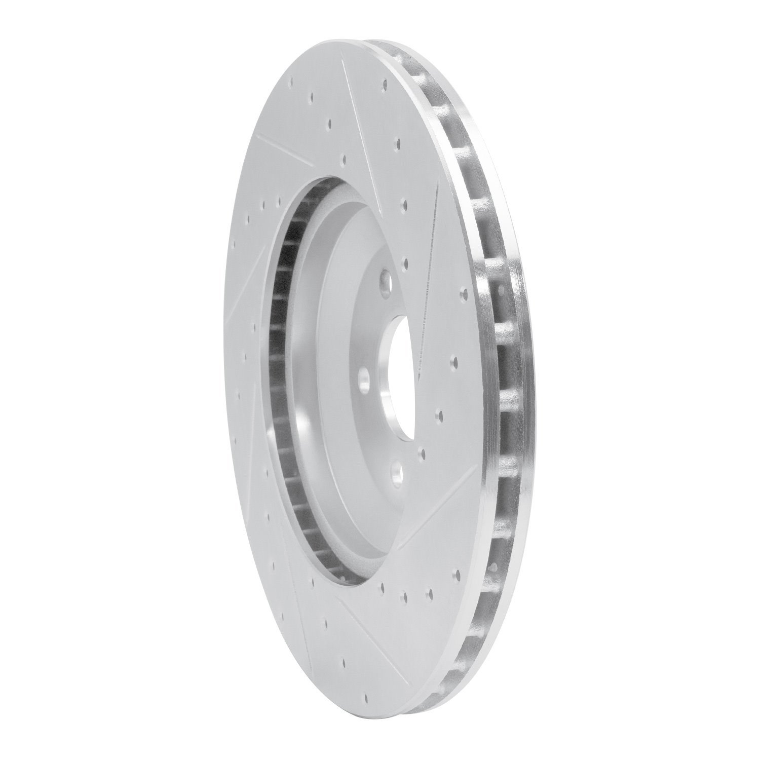 631-63166L Drilled/Slotted Brake Rotor [Silver], Fits Select Mercedes-Benz, Position: Rear Left