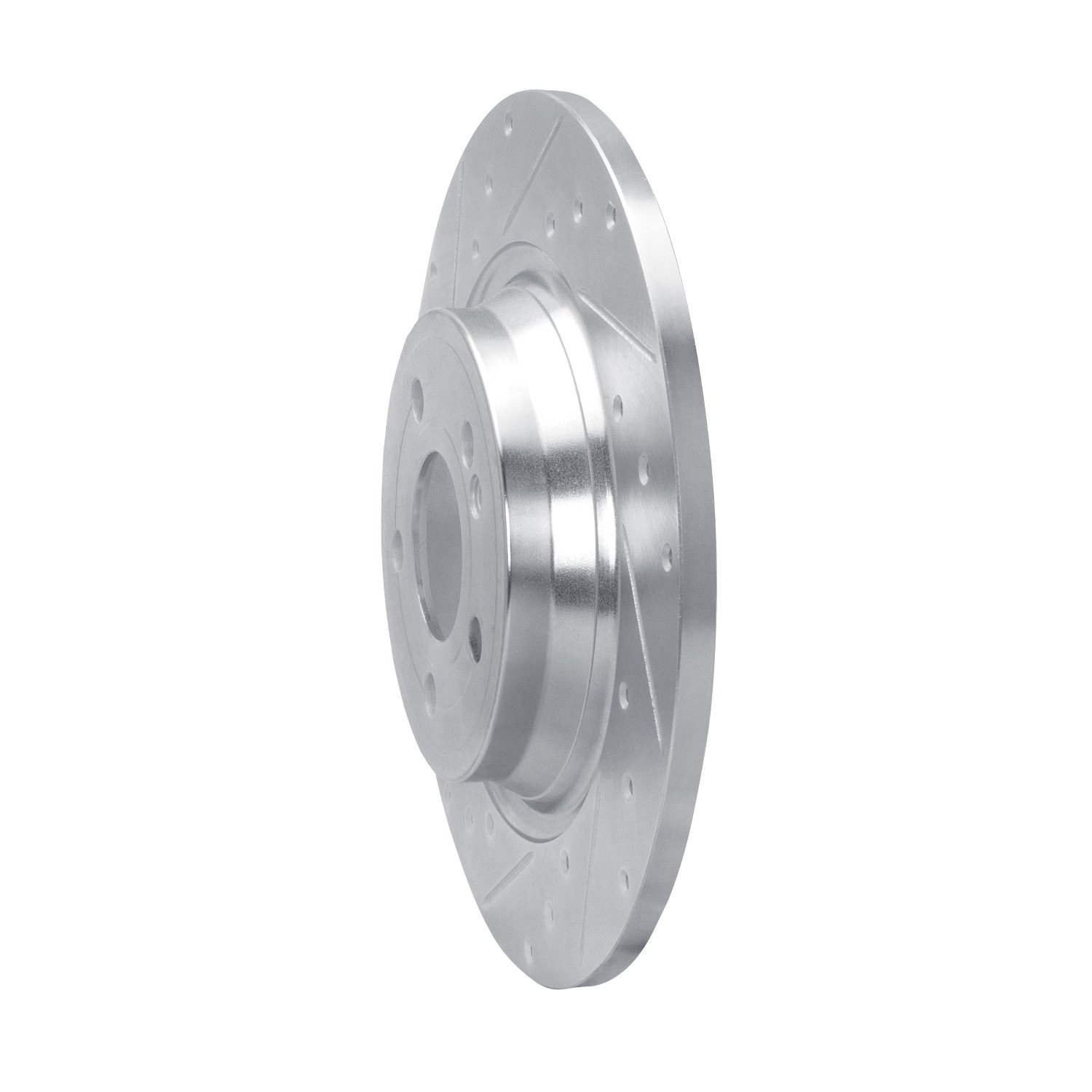 631-63187L Drilled/Slotted Brake Rotor [Silver], Fits Select Mercedes-Benz, Position: Rear Left