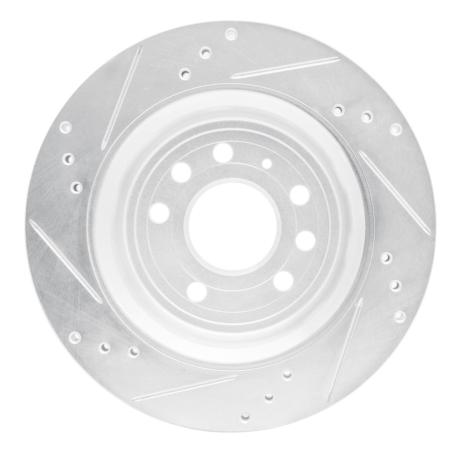 631-65018R Drilled/Slotted Brake Rotor [Silver], 2003-2011 GM, Position: Rear Right