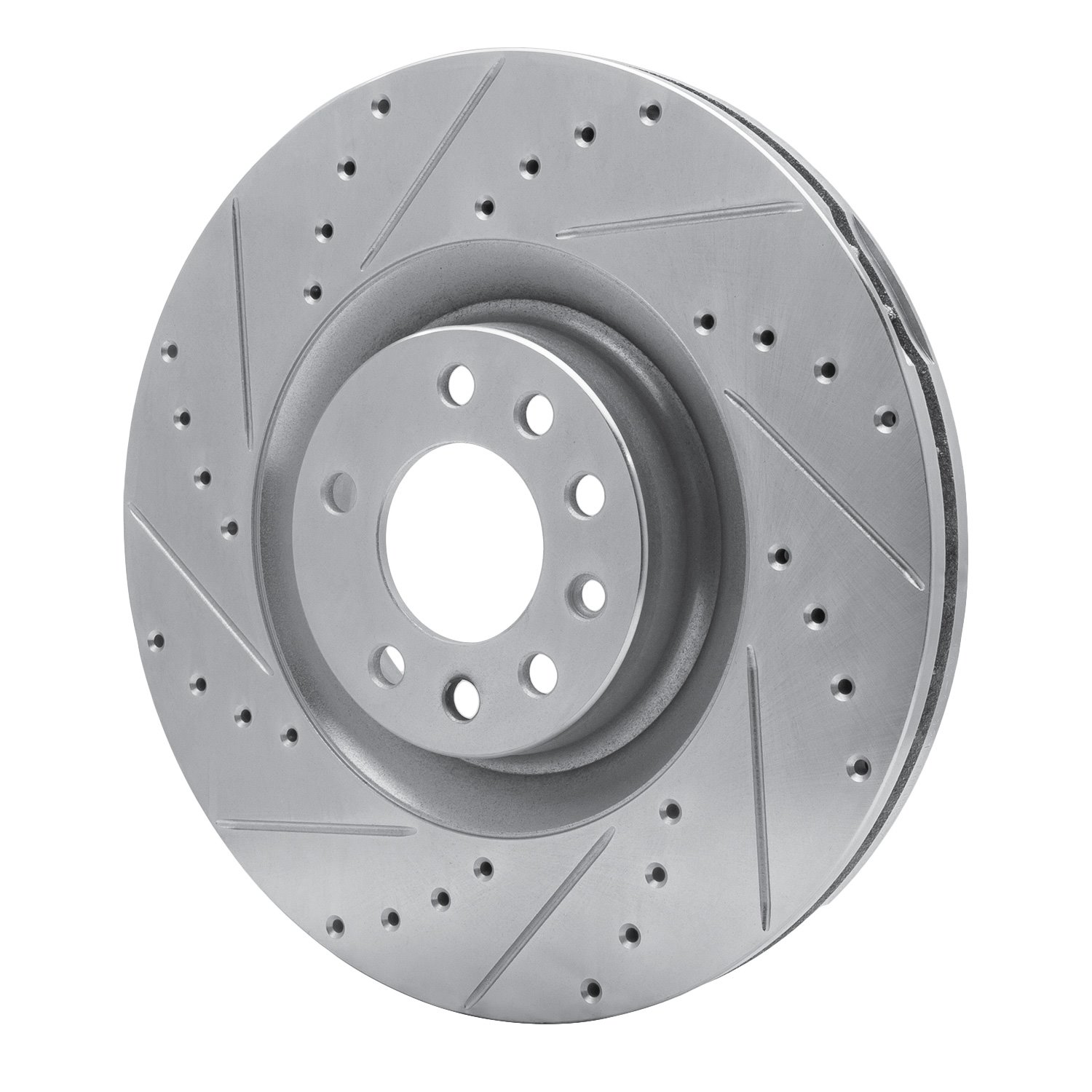 631-65021L Drilled/Slotted Brake Rotor [Silver], 2008-2011 GM, Position: Front Left