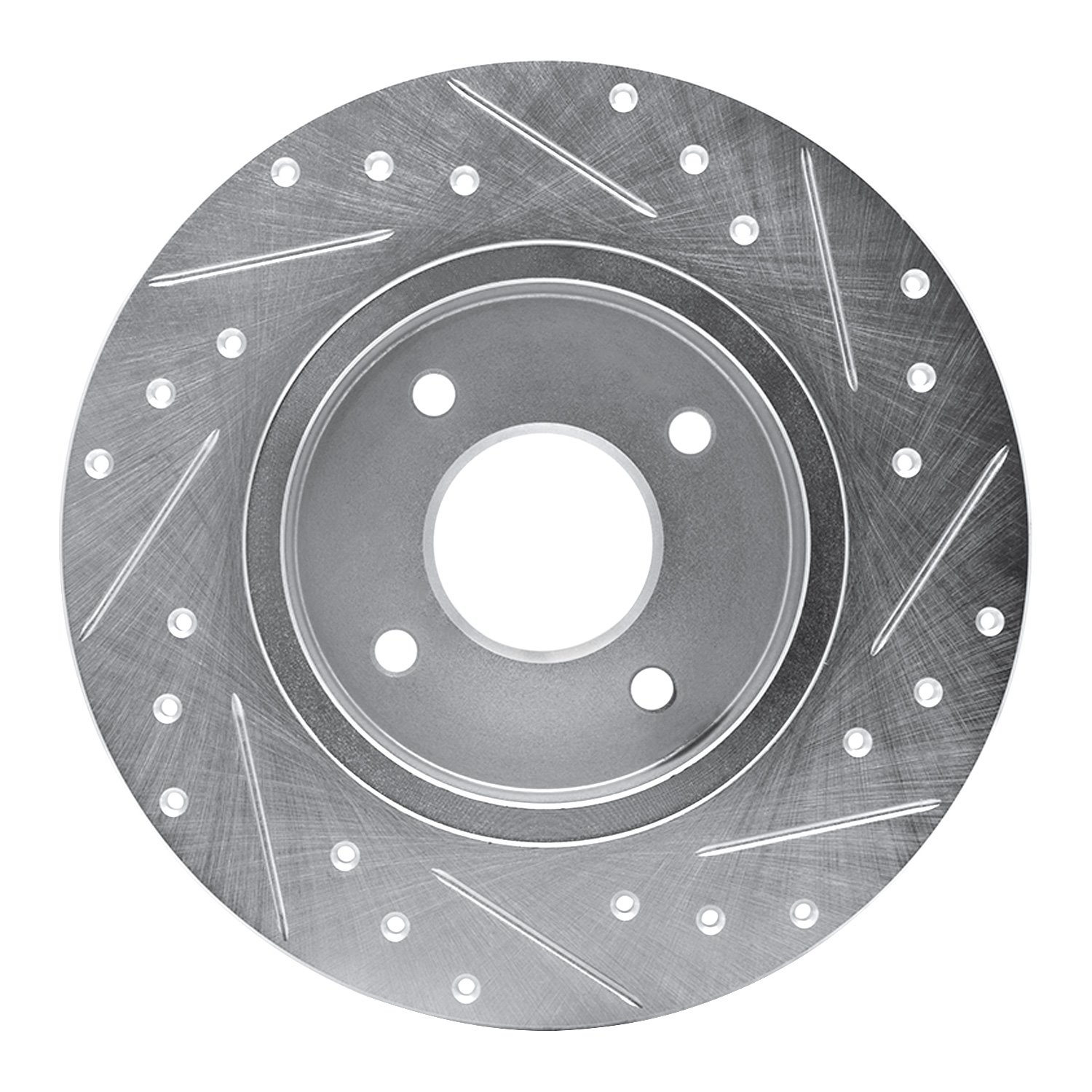 631-67015L Drilled/Slotted Brake Rotor [Silver], 1984-1985 Infiniti/Nissan, Position: Rear Left