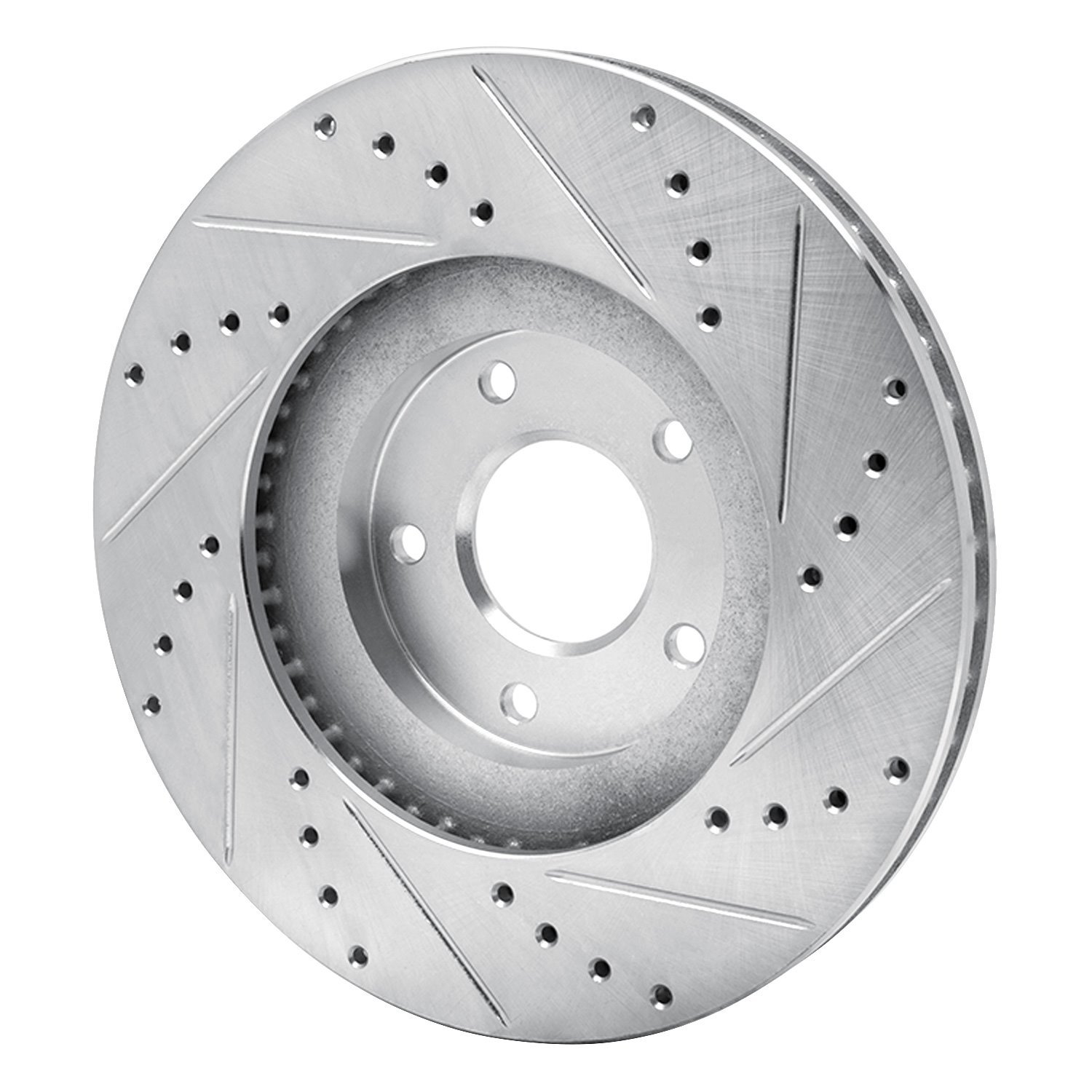 631-67051L Drilled/Slotted Brake Rotor [Silver], 2003-2005 Infiniti/Nissan, Position: Front Left
