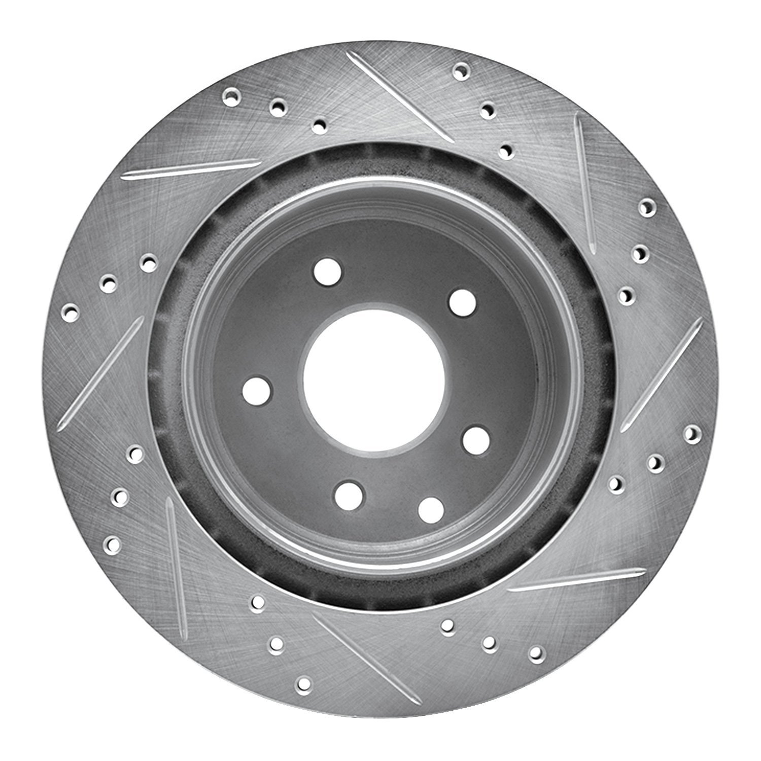 631-67055L Drilled/Slotted Brake Rotor [Silver], Fits Select Infiniti/Nissan, Position: Rear Left