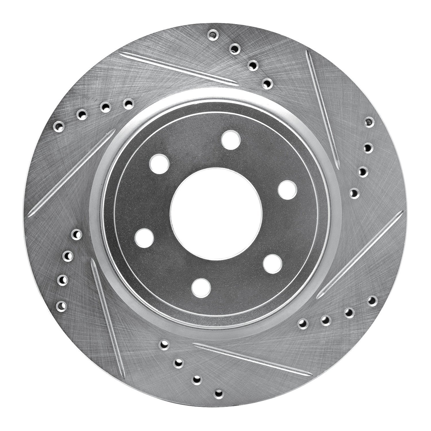 631-67092R Drilled/Slotted Brake Rotor [Silver], Fits Select Multiple Makes/Models, Position: Front Right