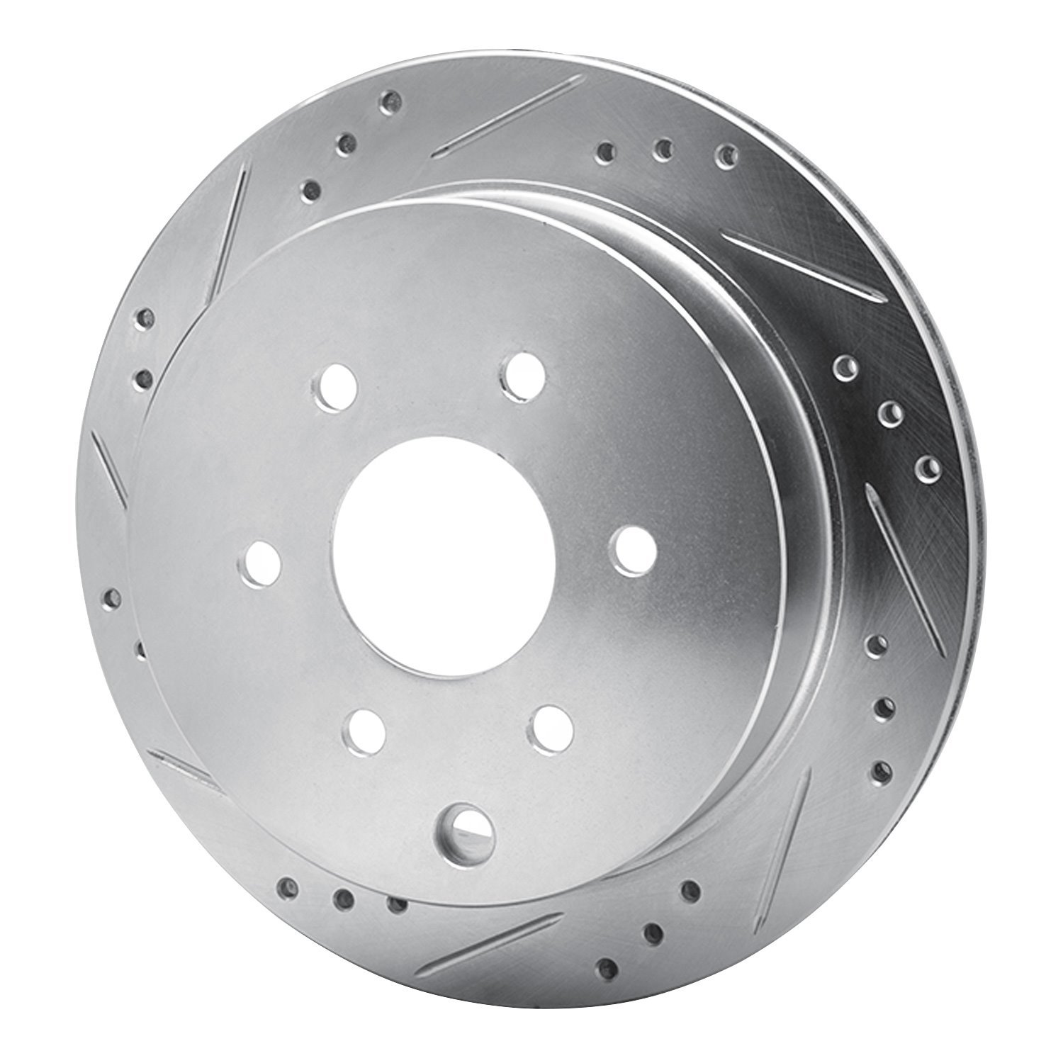 631-67094L Drilled/Slotted Brake Rotor [Silver], Fits Select Multiple Makes/Models, Position: Rear Left