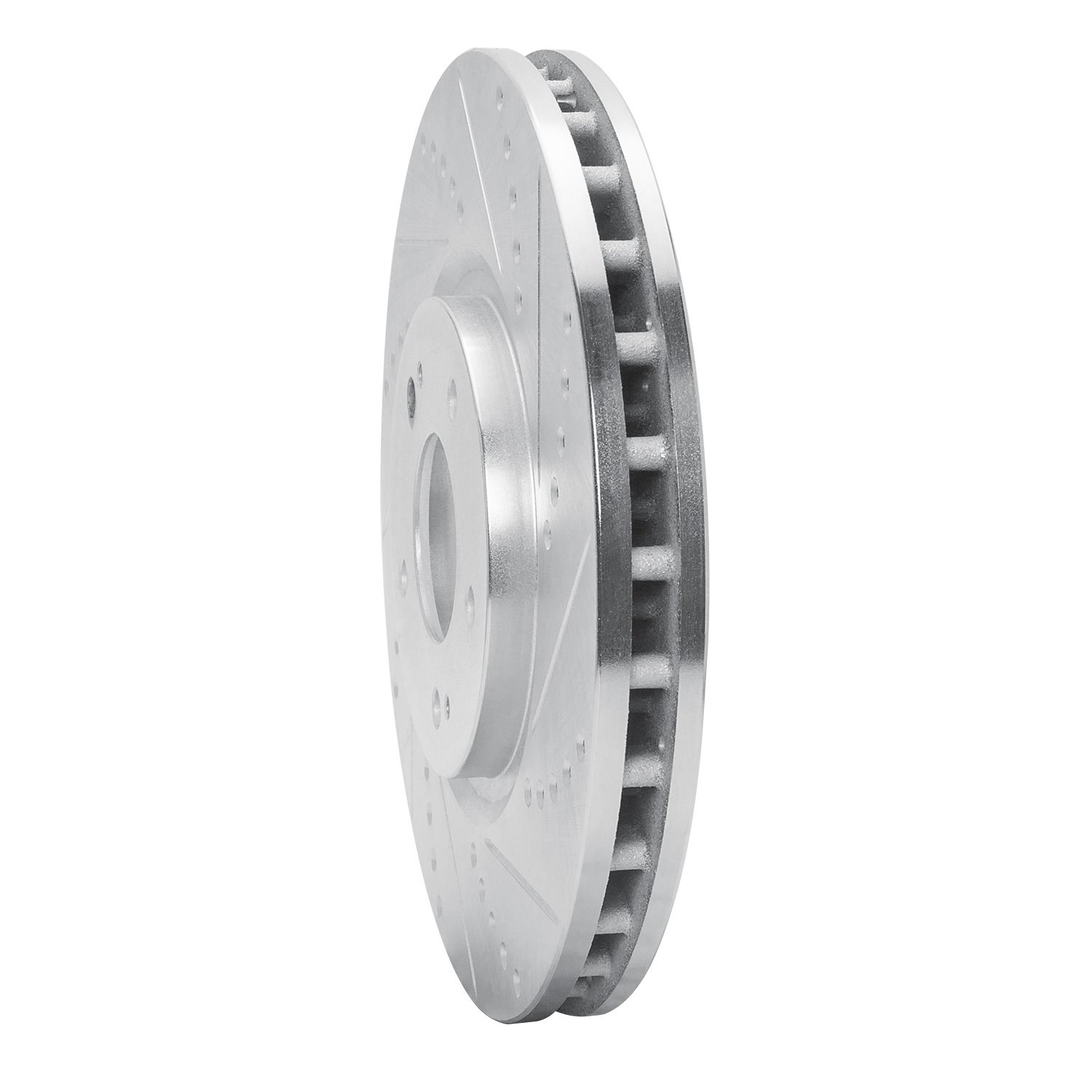 631-72035R Drilled/Slotted Brake Rotor [Silver], 2003-2006 Mitsubishi, Position: Front Right