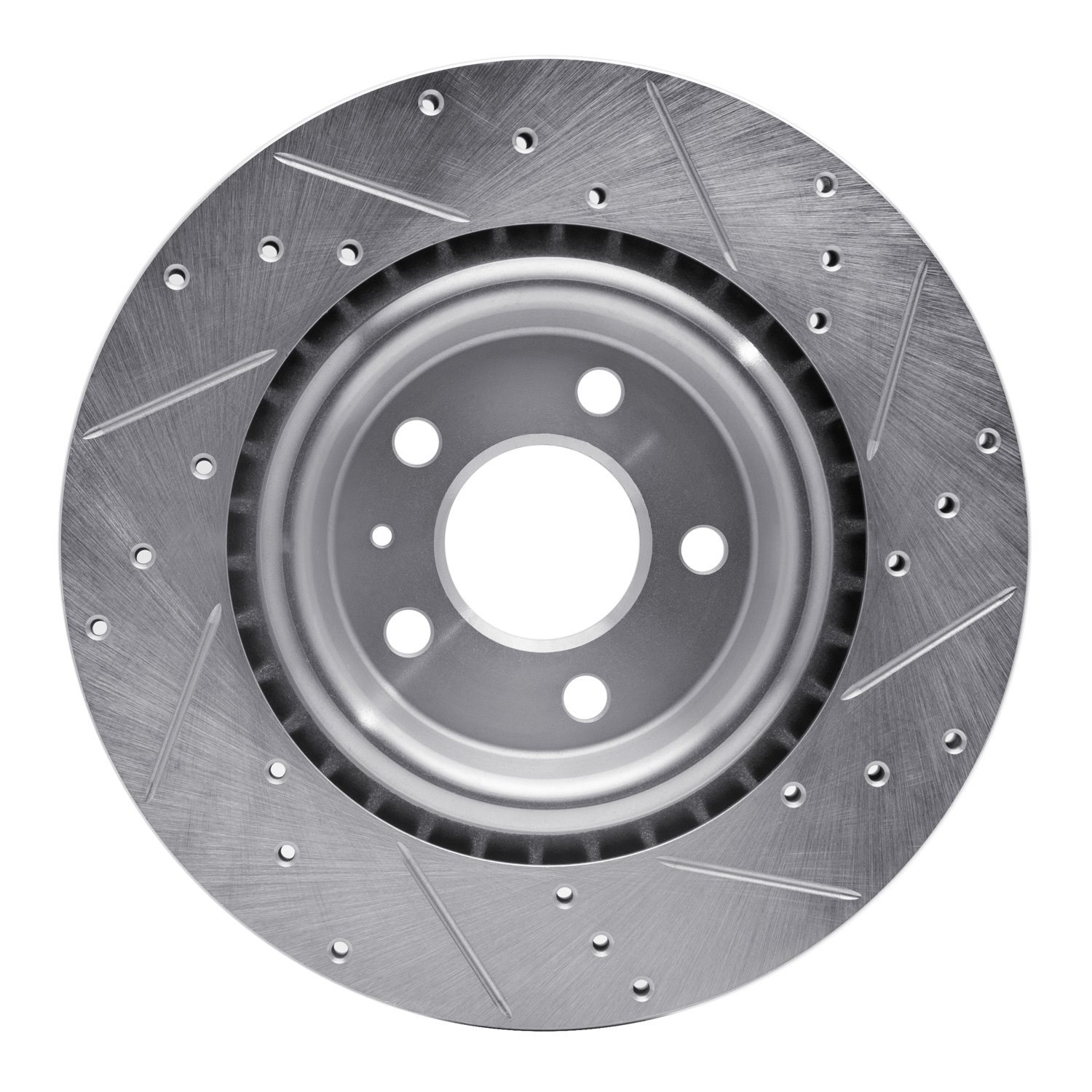 631-73066L Drilled/Slotted Brake Rotor [Silver], Fits Select Multiple Makes/Models, Position: Rear Left