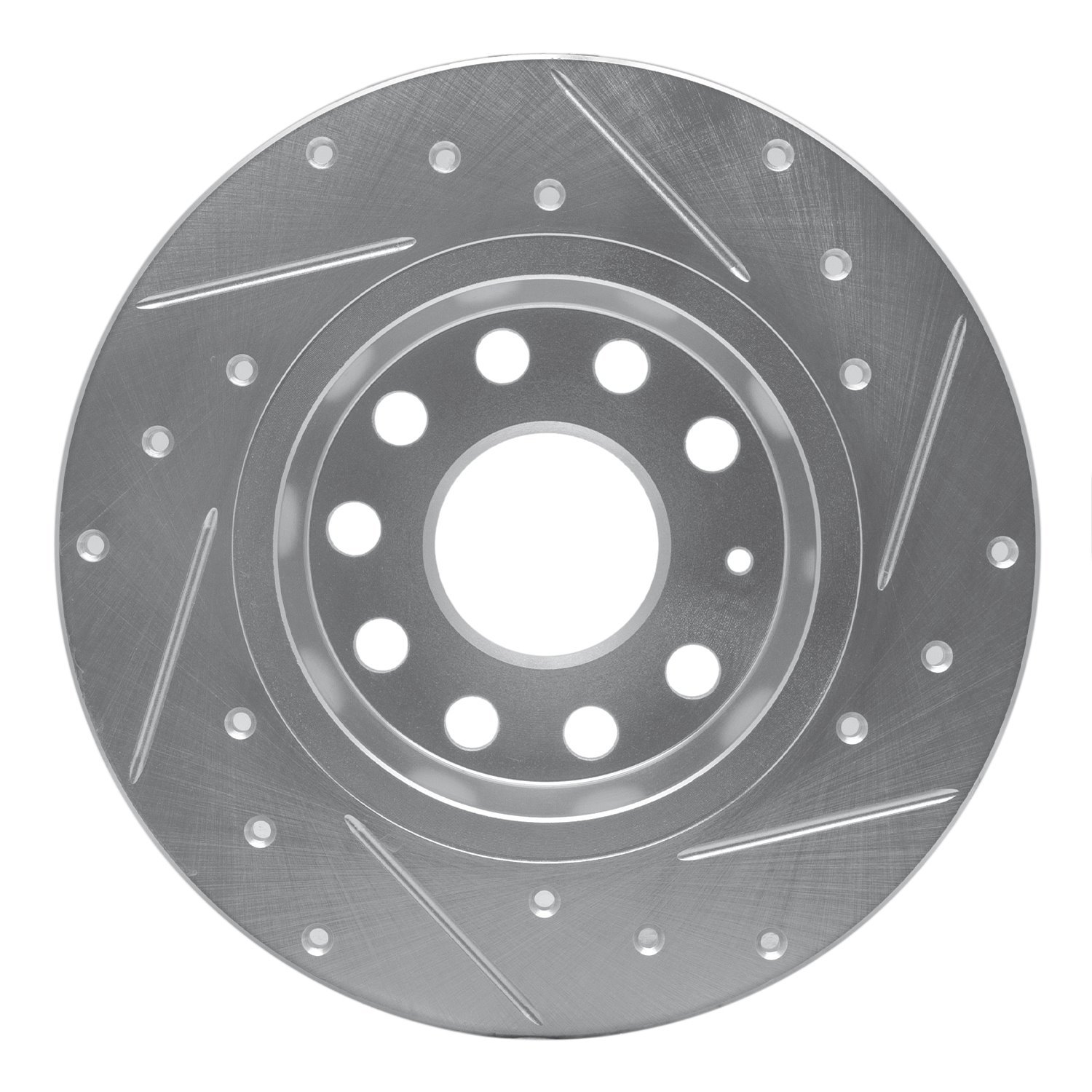631-74031L Drilled/Slotted Brake Rotor [Silver], Fits Select Multiple Makes/Models, Position: Rear Left