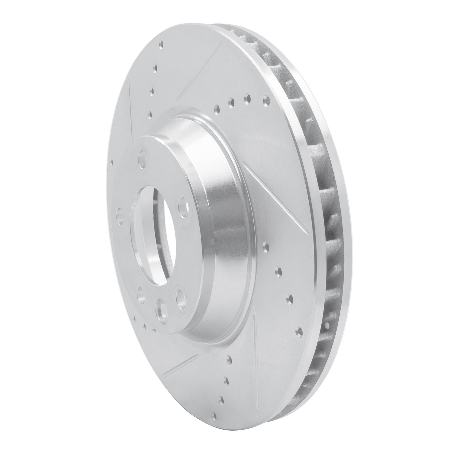 631-74052D Drilled/Slotted Brake Rotor [Silver], 2003-2015 Multiple Makes/Models, Position: Right Front