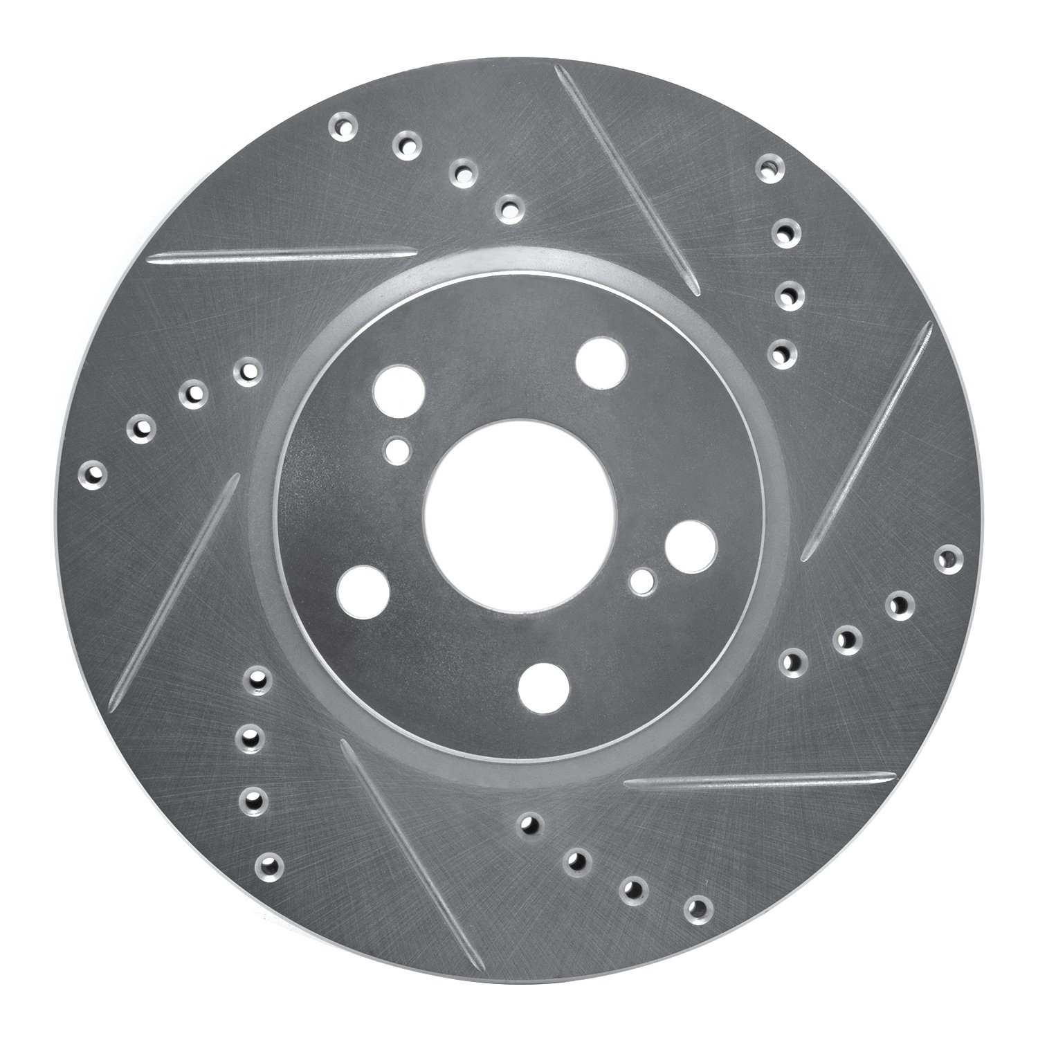 631-76081R Drilled/Slotted Brake Rotor [Silver], 2008-2019 Multiple Makes/Models, Position: Front Right