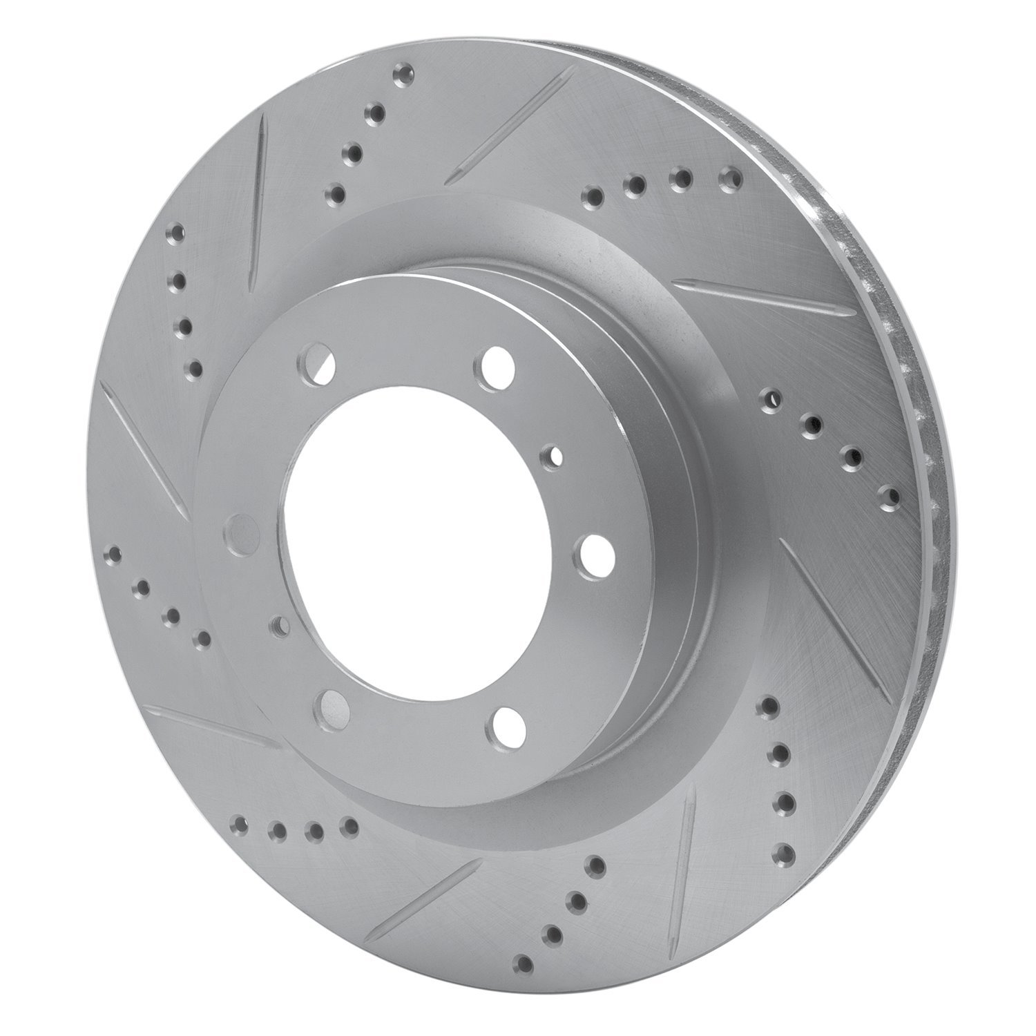 631-76142L Drilled/Slotted Brake Rotor [Silver], Fits Select Lexus/Toyota/Scion, Position: Front Left