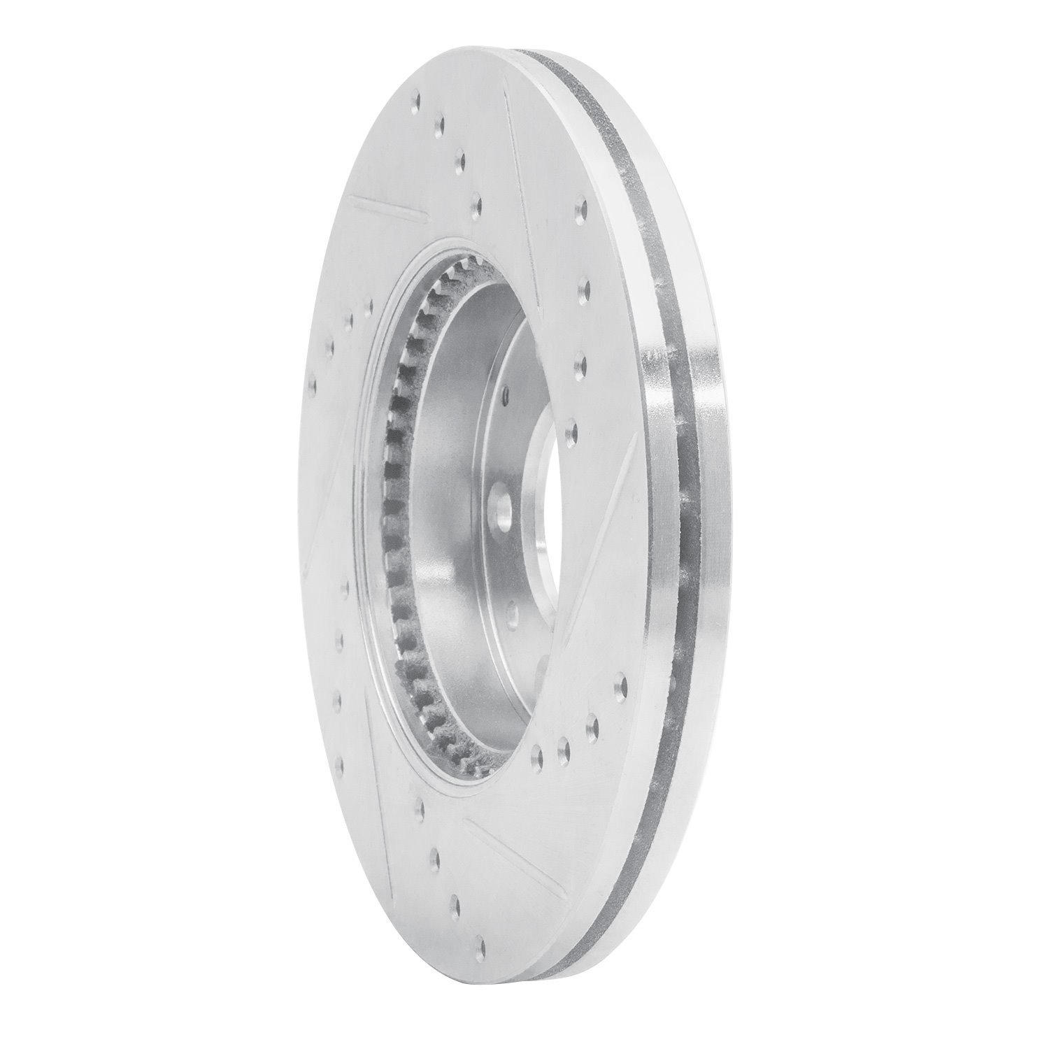 631-80038L Drilled/Slotted Brake Rotor [Silver], 2003-2005 Ford/Lincoln/Mercury/Mazda, Position: Front Left