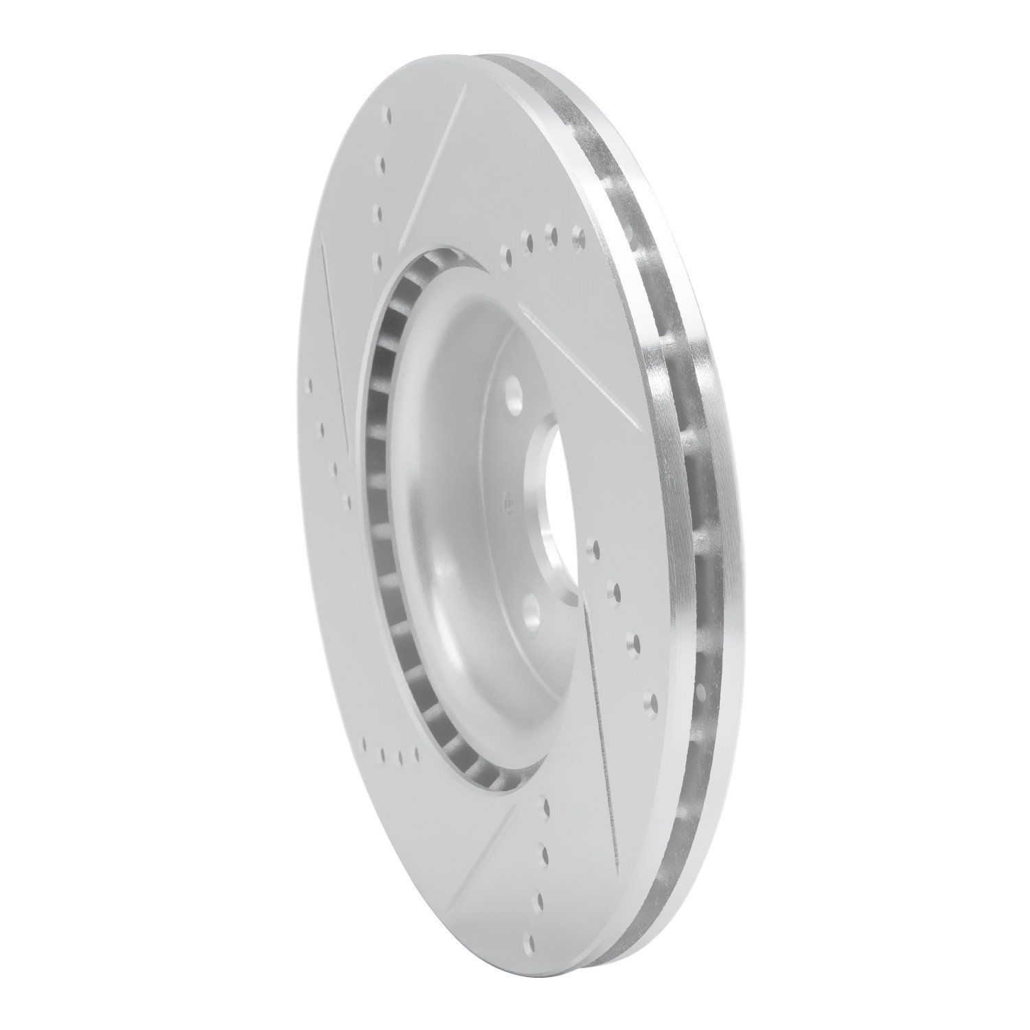 631-80073R Drilled/Slotted Brake Rotor [Silver], Fits Select Multiple Makes/Models, Position: Front Right