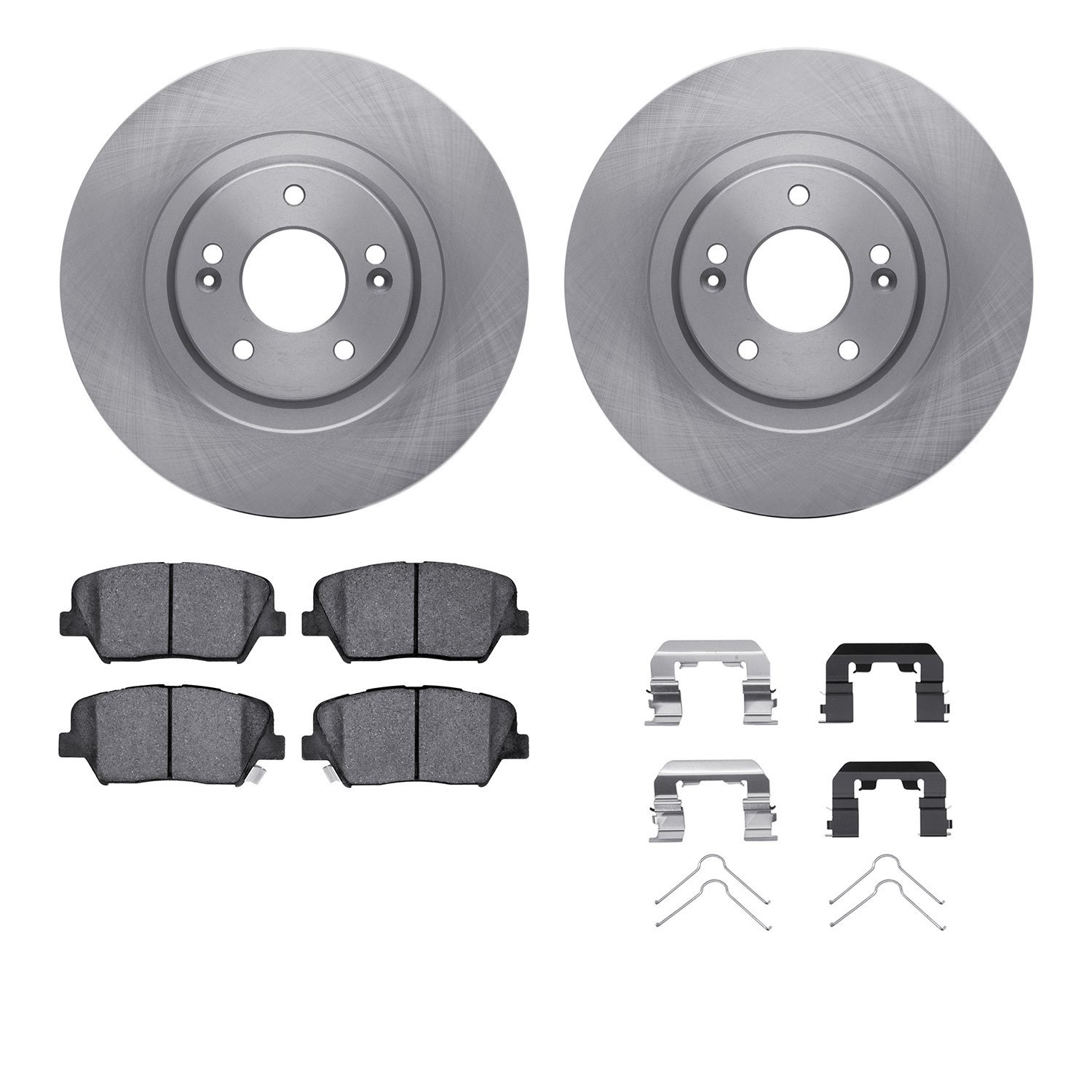 6312-03085 Brake Rotors with 3000-Series Ceramic Brake Pads Kit with Hardware, 2013-2018 Kia/Hyundai/Genesis, Position: Front