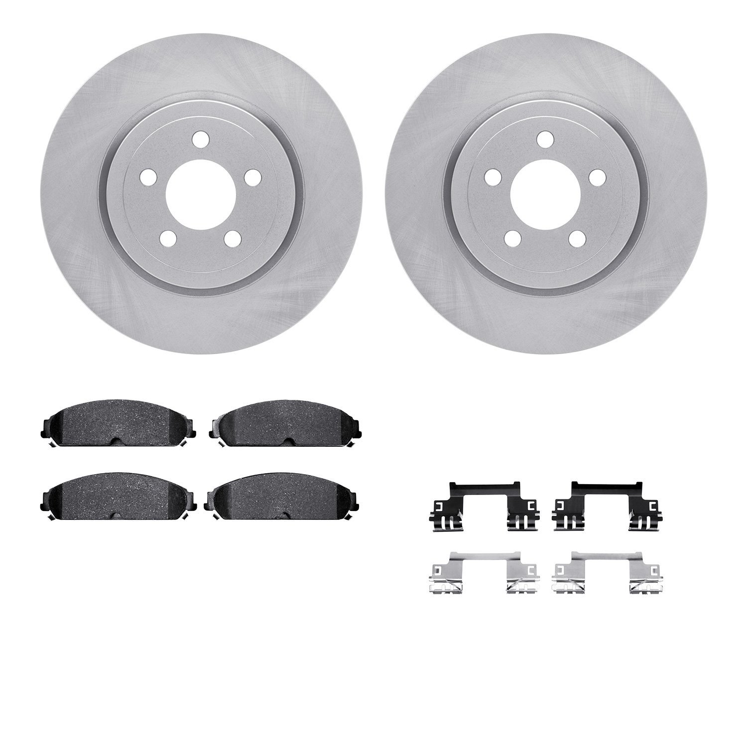 6312-39038 Brake Rotors with 3000-Series Ceramic Brake Pads Kit with Hardware, Fits Select Mopar, Position: Front