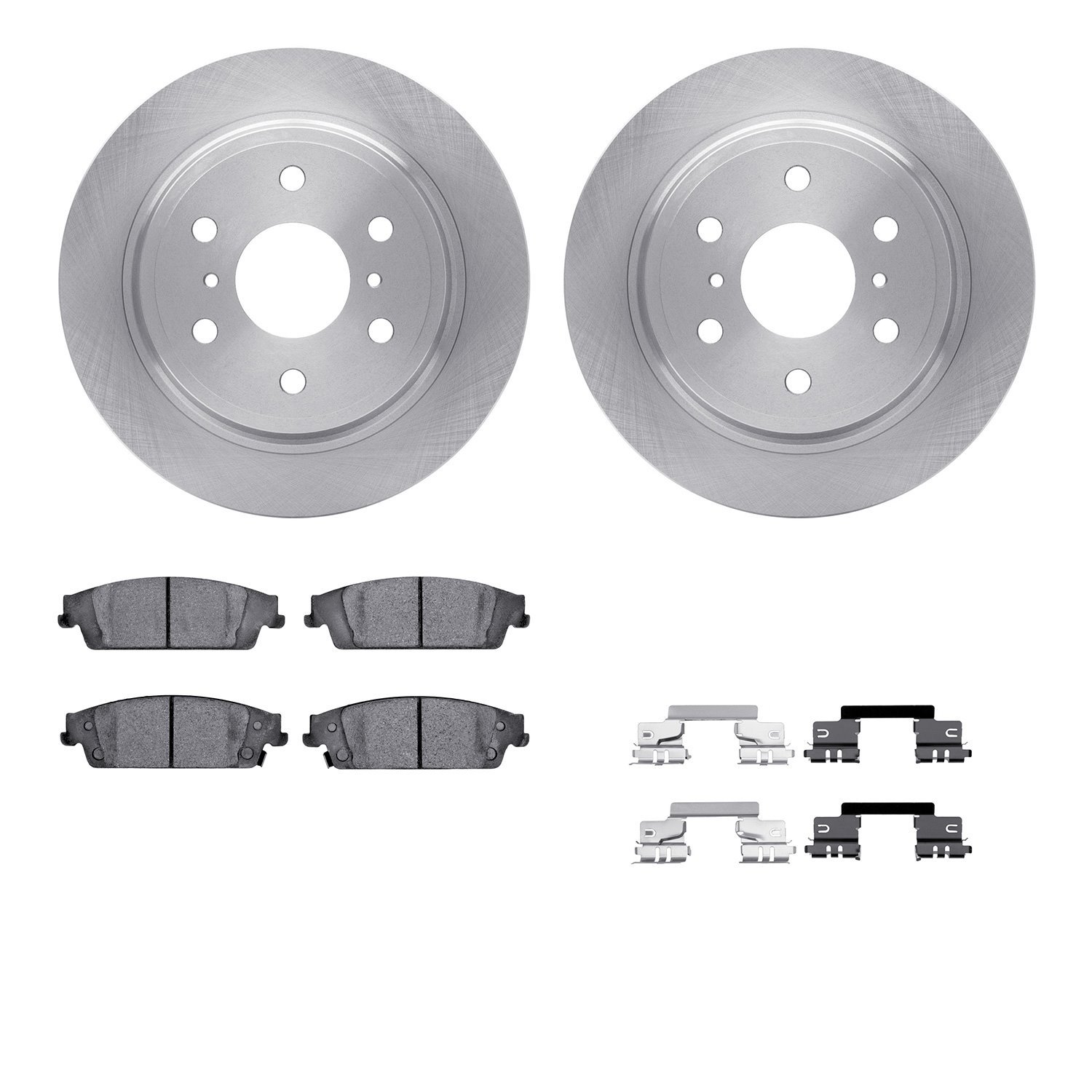 6312-48063 Brake Rotors with 3000-Series Ceramic Brake Pads Kit with Hardware, 2014-2020 GM, Position: Rear