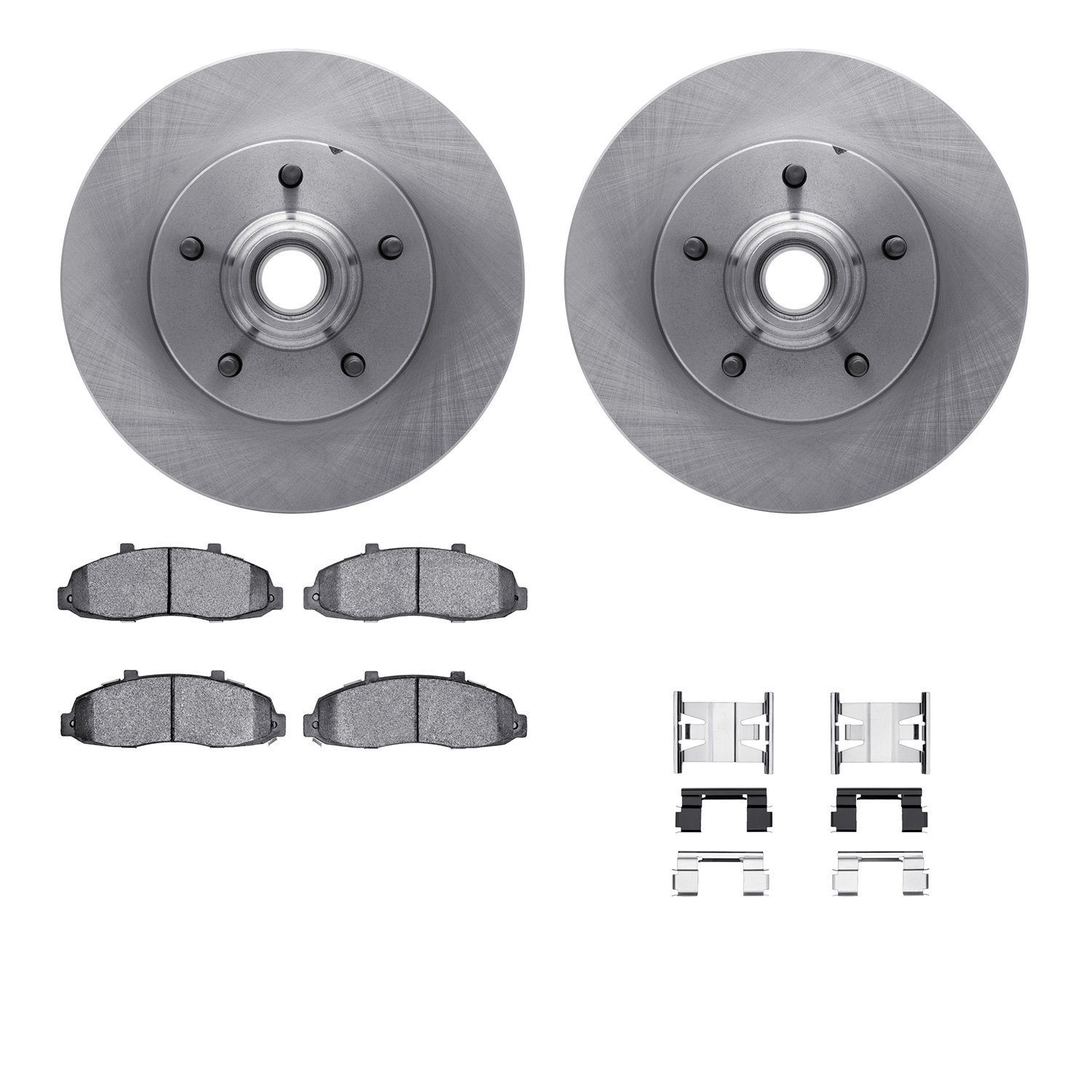 6312-54110 Brake Rotors with 3000-Series Ceramic Brake Pads Kit with Hardware, 1997-1999 Ford/Lincoln/Mercury/Mazda, Position: F