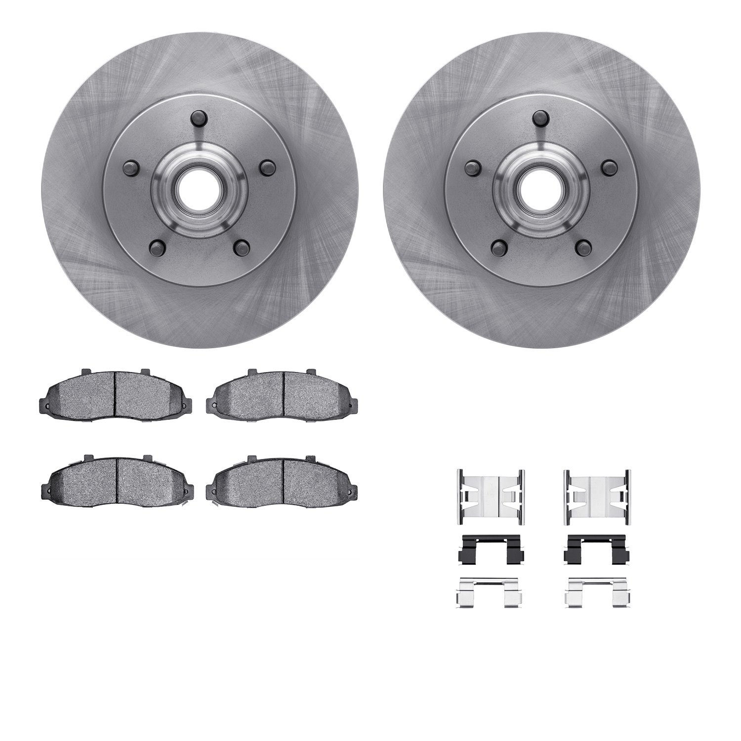 6312-54111 Brake Rotors with 3000-Series Ceramic Brake Pads Kit with Hardware, 1997-1999 Ford/Lincoln/Mercury/Mazda, Position: F