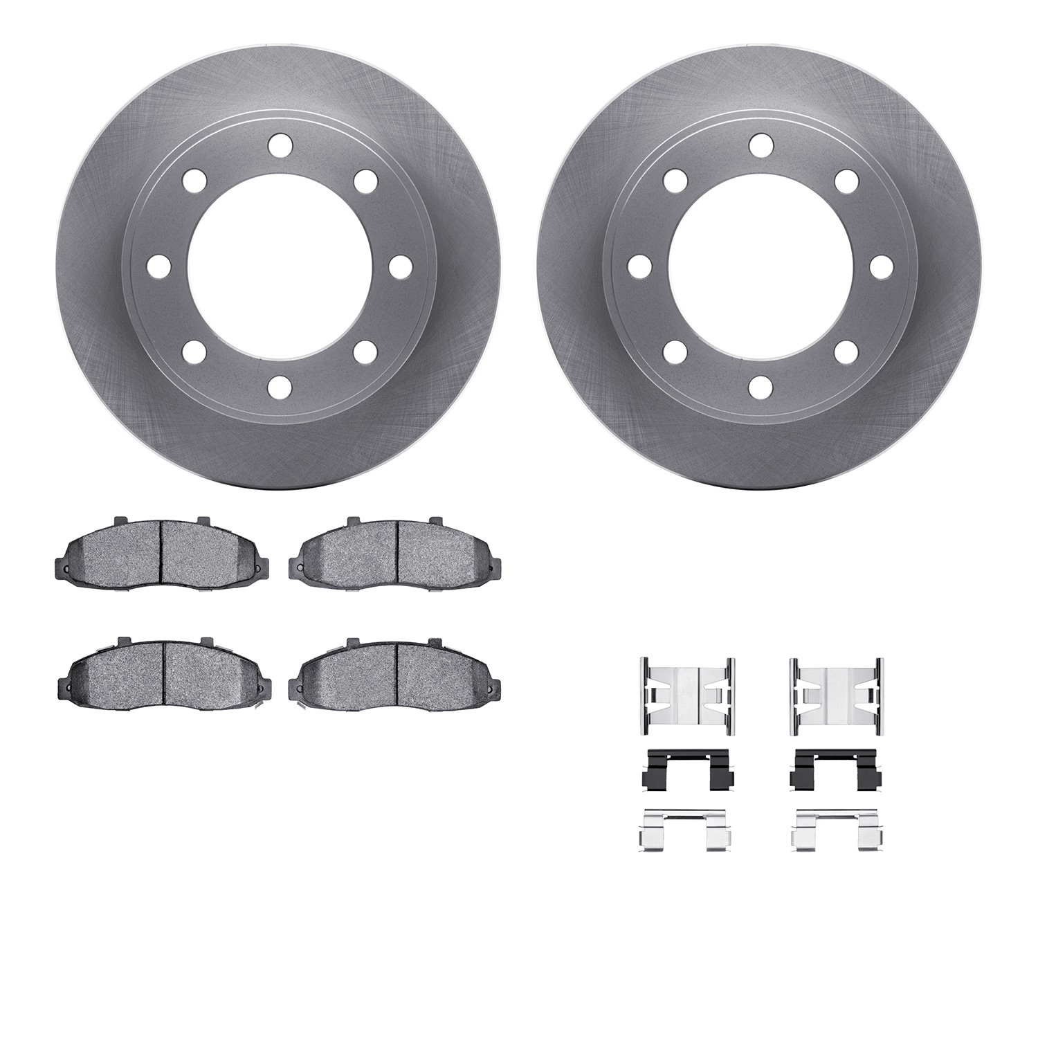 6312-54112 Brake Rotors with 3000-Series Ceramic Brake Pads Kit with Hardware, 1997-2004 Ford/Lincoln/Mercury/Mazda, Position: F