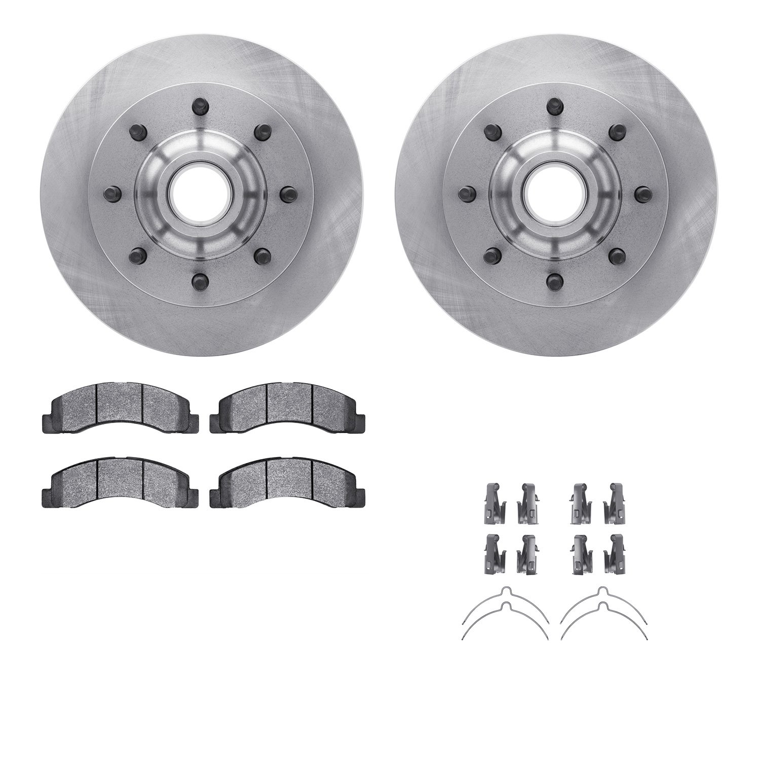 6312-54124 Brake Rotors with 3000-Series Ceramic Brake Pads Kit with Hardware, 1999-2002 Ford/Lincoln/Mercury/Mazda, Position: F