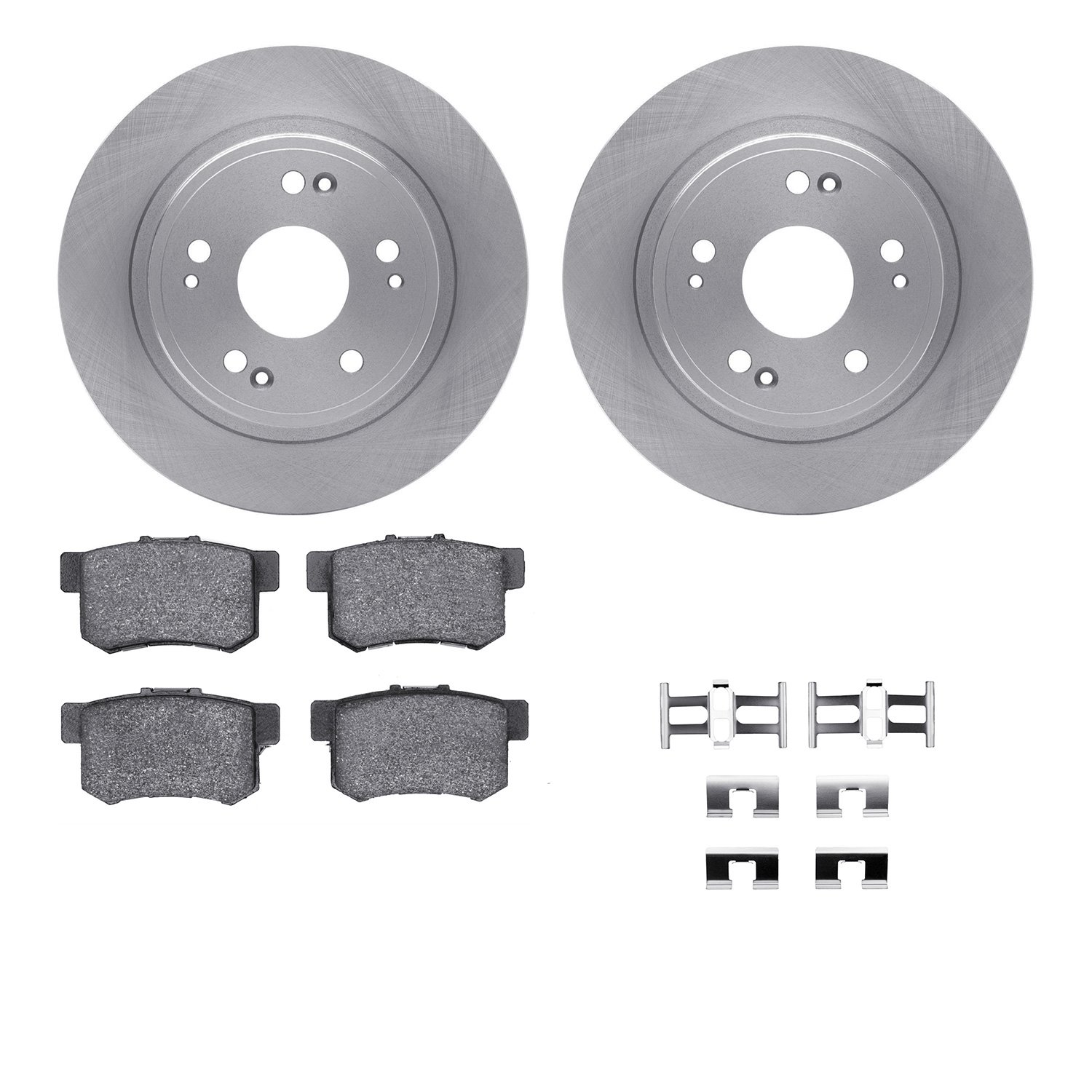 6312-59049 Brake Rotors with 3000-Series Ceramic Brake Pads Kit with Hardware, Fits Select Acura/Honda, Position: Rear