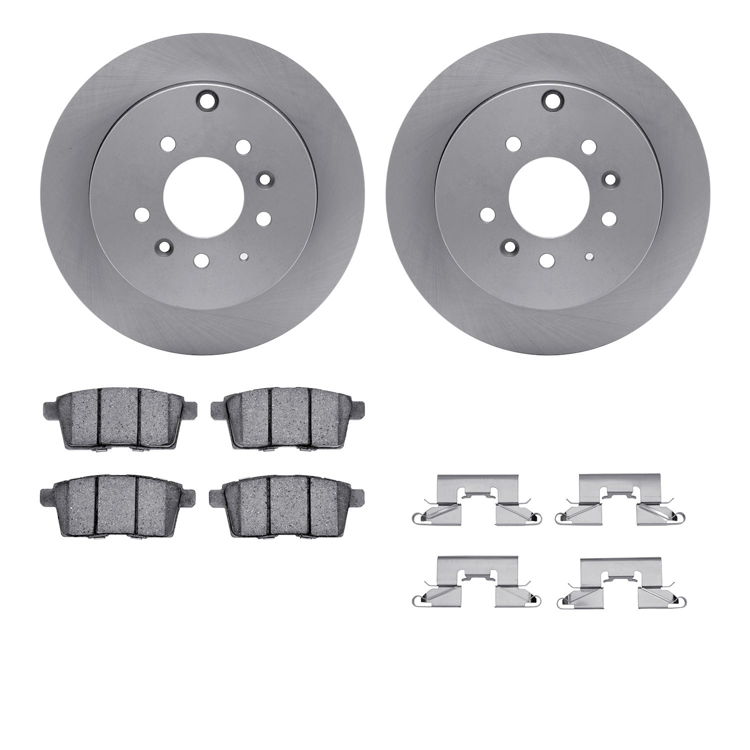 6312-80069 Brake Rotors with 3000-Series Ceramic Brake Pads Kit with Hardware, 2007-2012 Ford/Lincoln/Mercury/Mazda, Position: R
